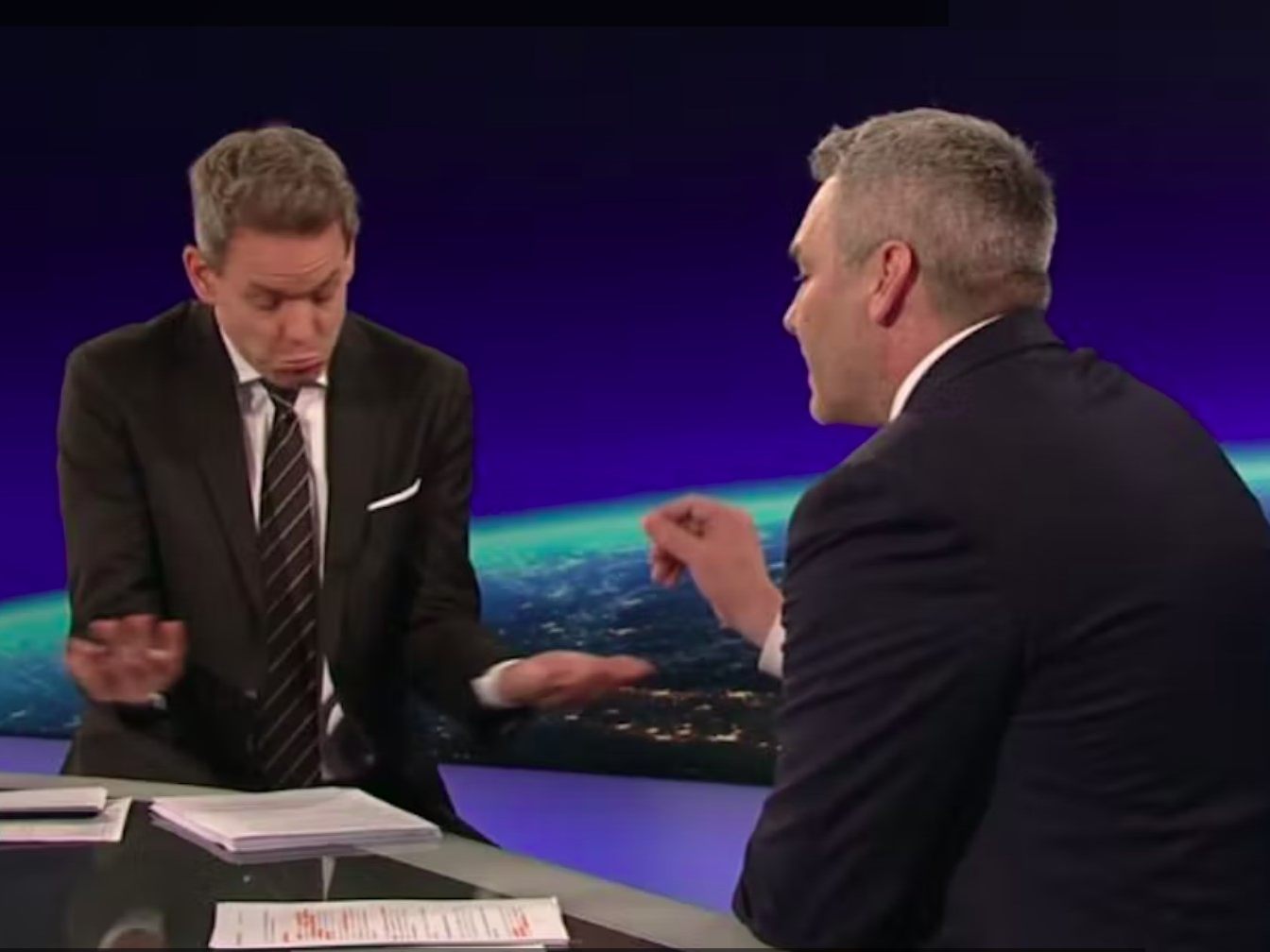 Nehammer attackiert Moderator Thür. Nehammer attackiert Moderator Thür.
