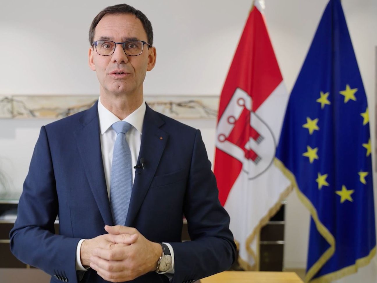 LH MArkus Wallner bei seiner Neujahrsansprache 2023. LH MArkus Wallner bei seiner Neujahrsansprache 2023.
