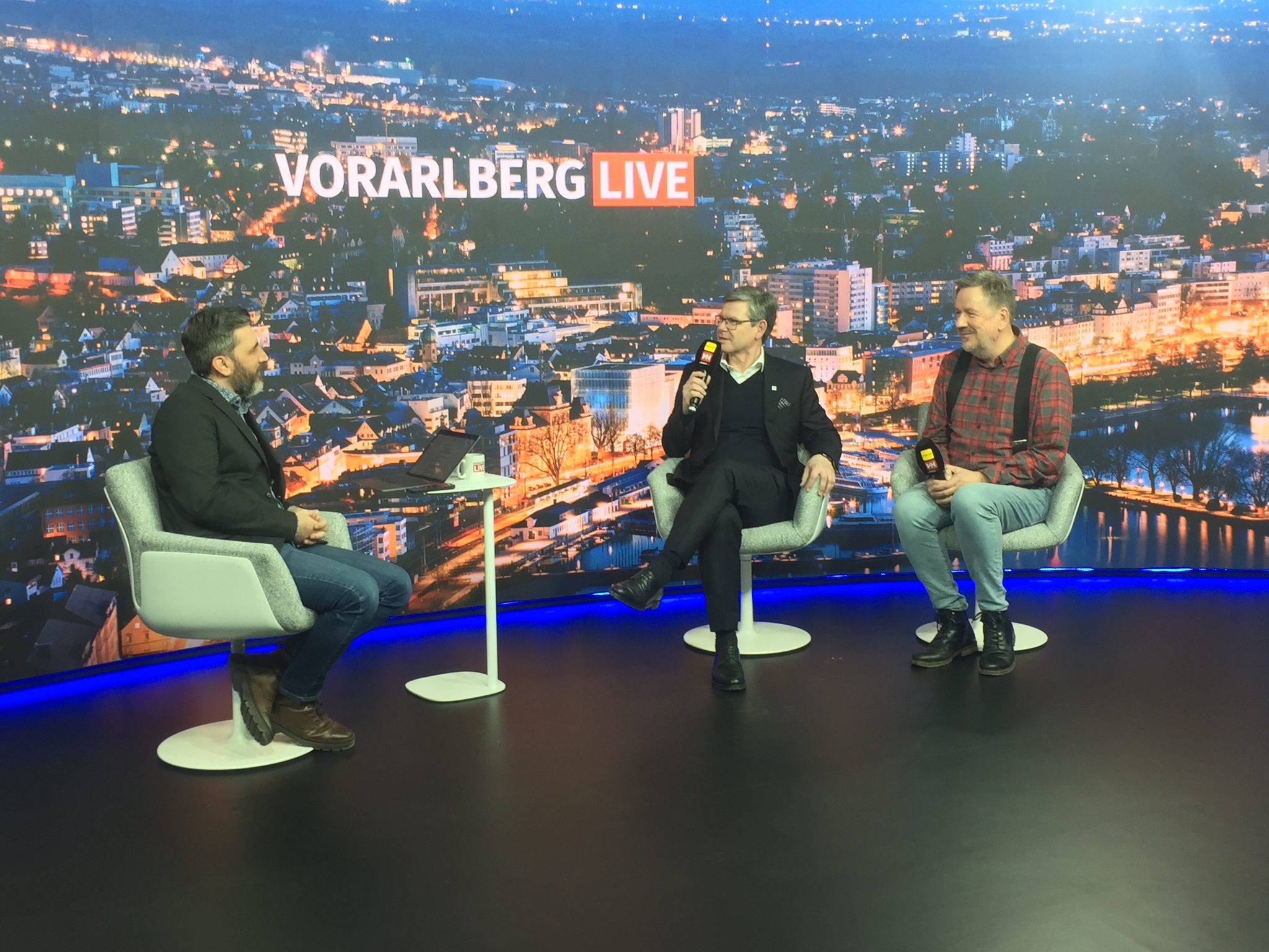 Jörg Kachelmann und Rudolf Schrefl bei "Vorarlberg LIVE".
