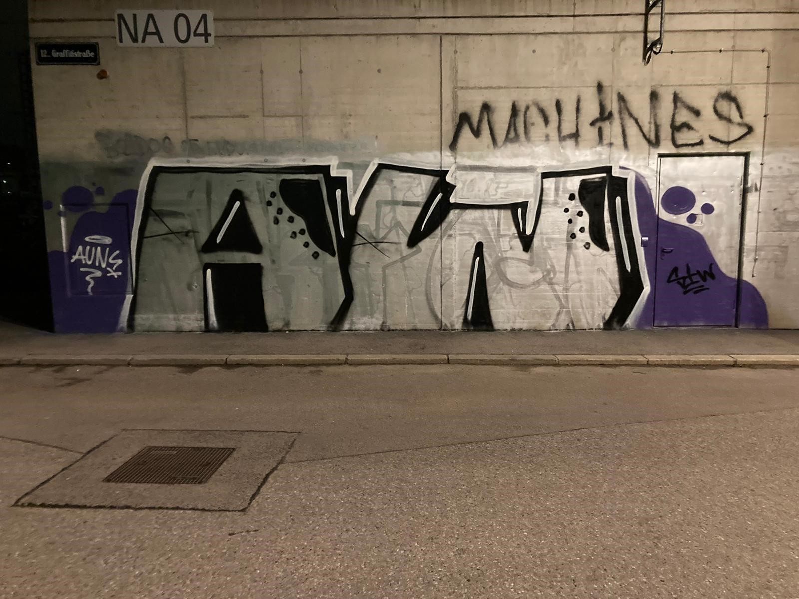 Der Tatort war - passend zum Delikt - in der Graffitistraße in Wien-Meidling. Der Tatort war - passend zum Delikt - in der Graffitistraße in Wien-Meidling.
