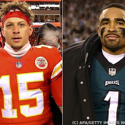 Mahomes (l.) gegen Hurts (r.) um die Super Bowl