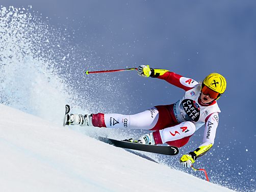 Nina Ortlieb beim Training in Crans-Montana Nina Ortlieb beim Training in Crans-Montana