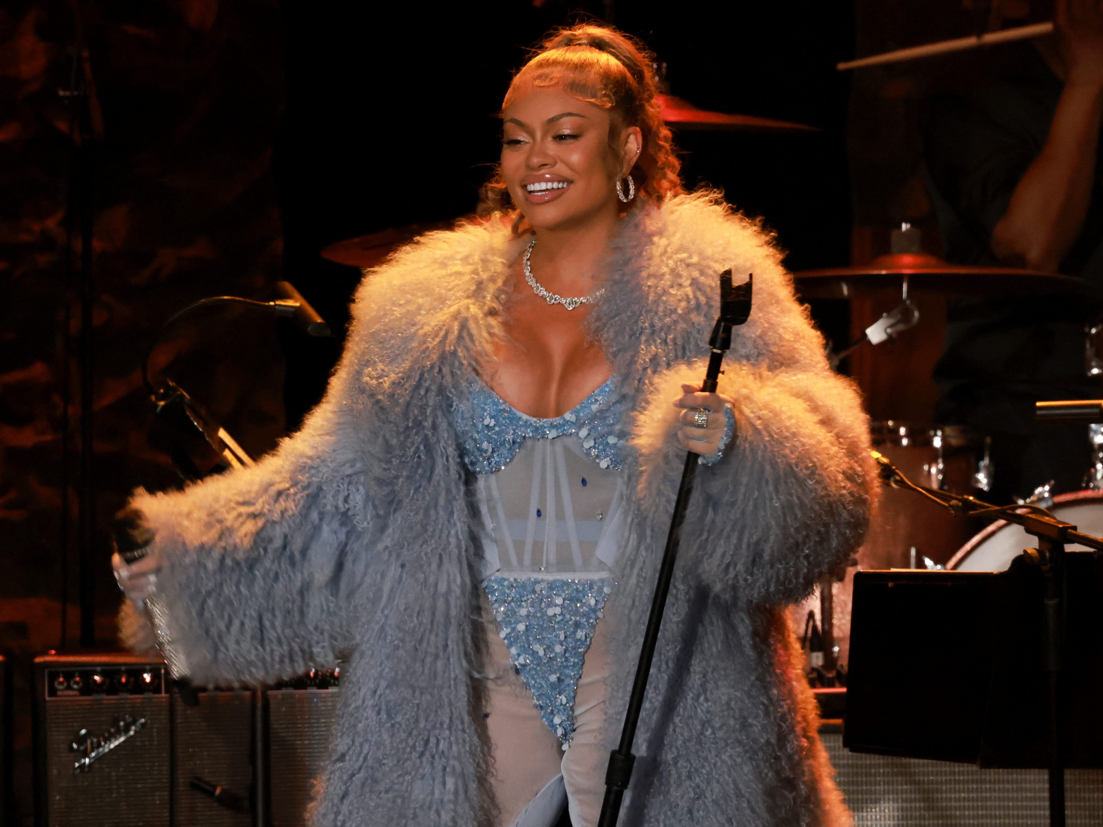 Sängerin Latto bei der Pre-Grammy-Gala in Los Angeles.