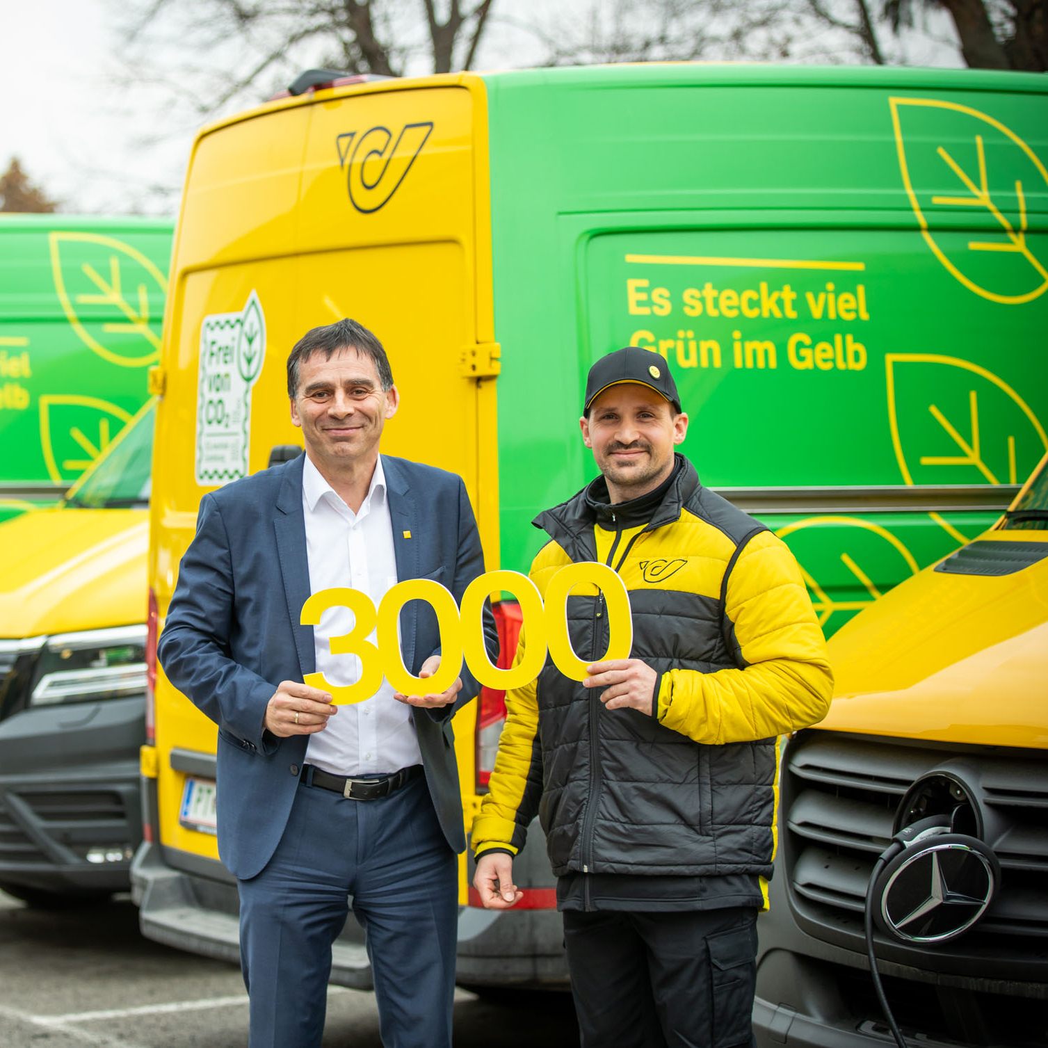 Die Österreichische Post hat ihr insgesamt 3.000stes E-Fahrzeug in Betrieb genommen.