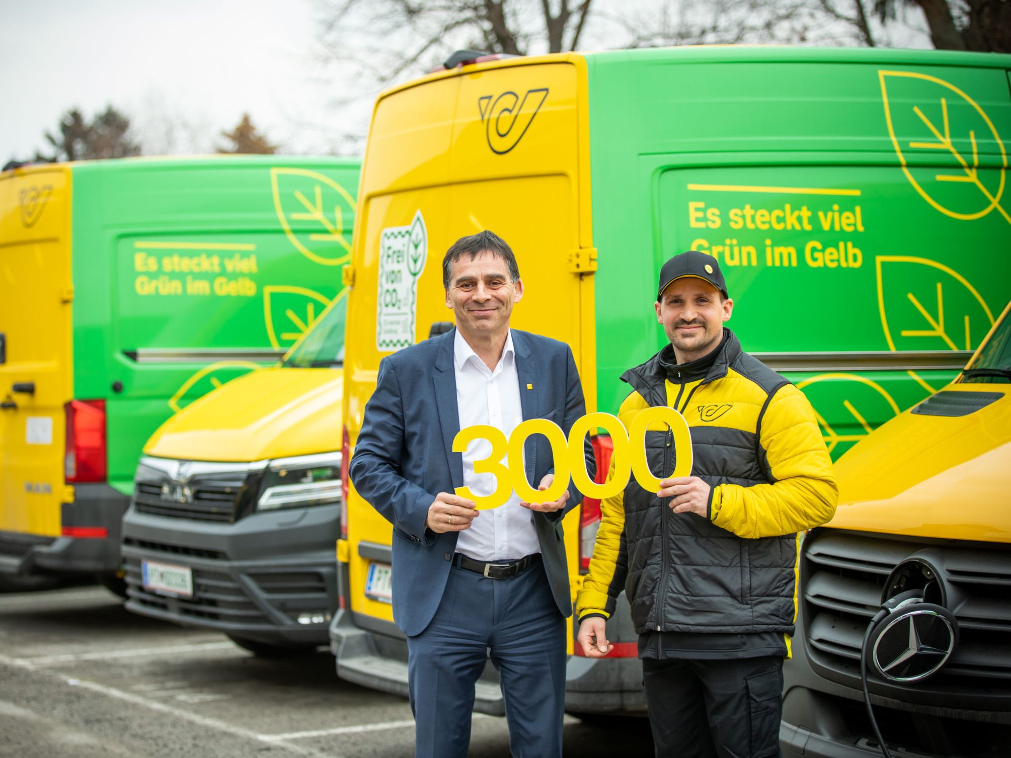 Die Österreichische Post hat ihr insgesamt 3.000stes E-Fahrzeug in Betrieb genommen.