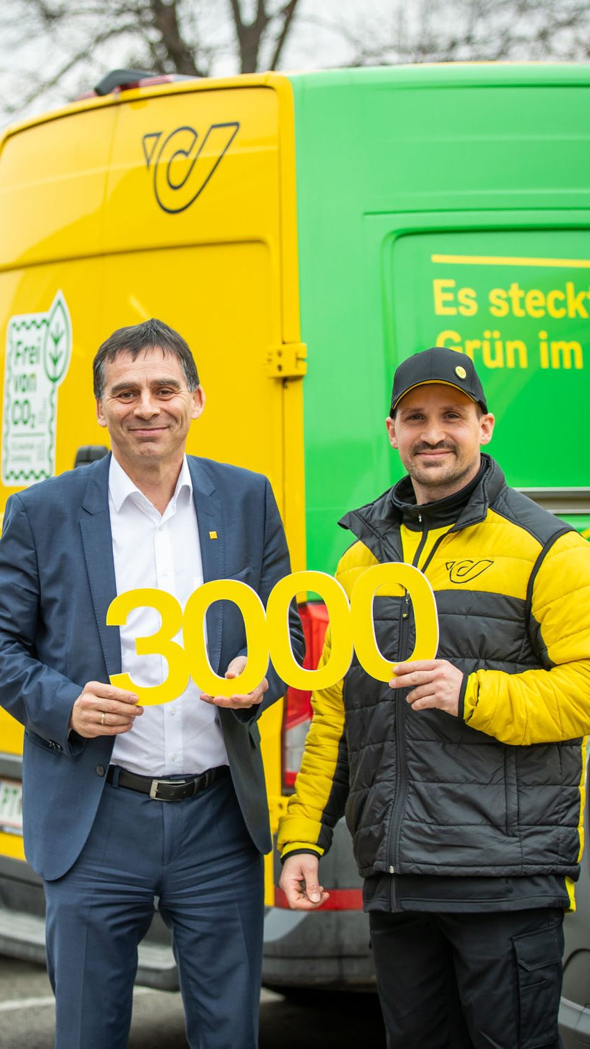 Die Österreichische Post hat ihr insgesamt 3.000stes E-Fahrzeug in Betrieb genommen.
