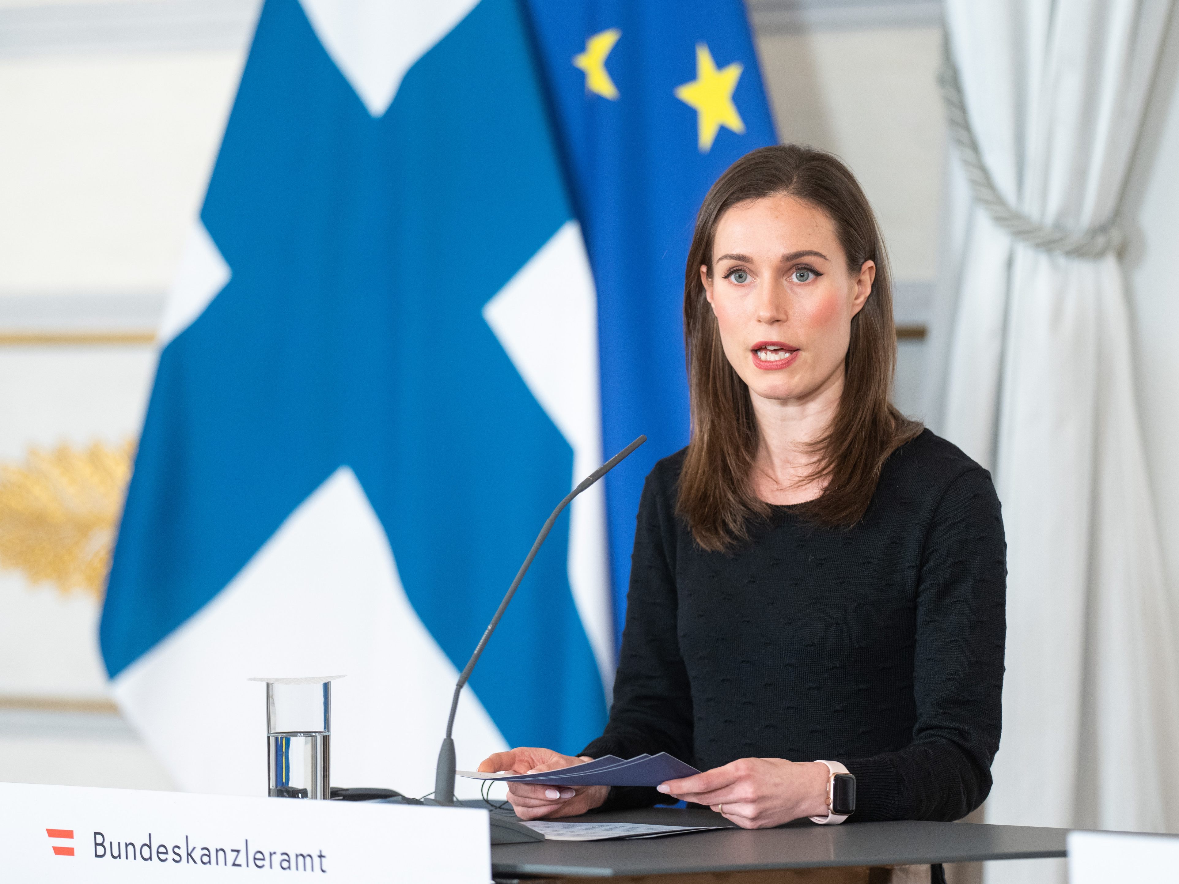 Finnlands Ministerpräsidentin Marin sieht die Neutralität für das Land im Norden Europas als "nicht mehr angemessen" an. Finnlands Ministerpräsidentin Marin sieht die Neutralität für das Land im Norden Europas als "nicht mehr angemessen" an.