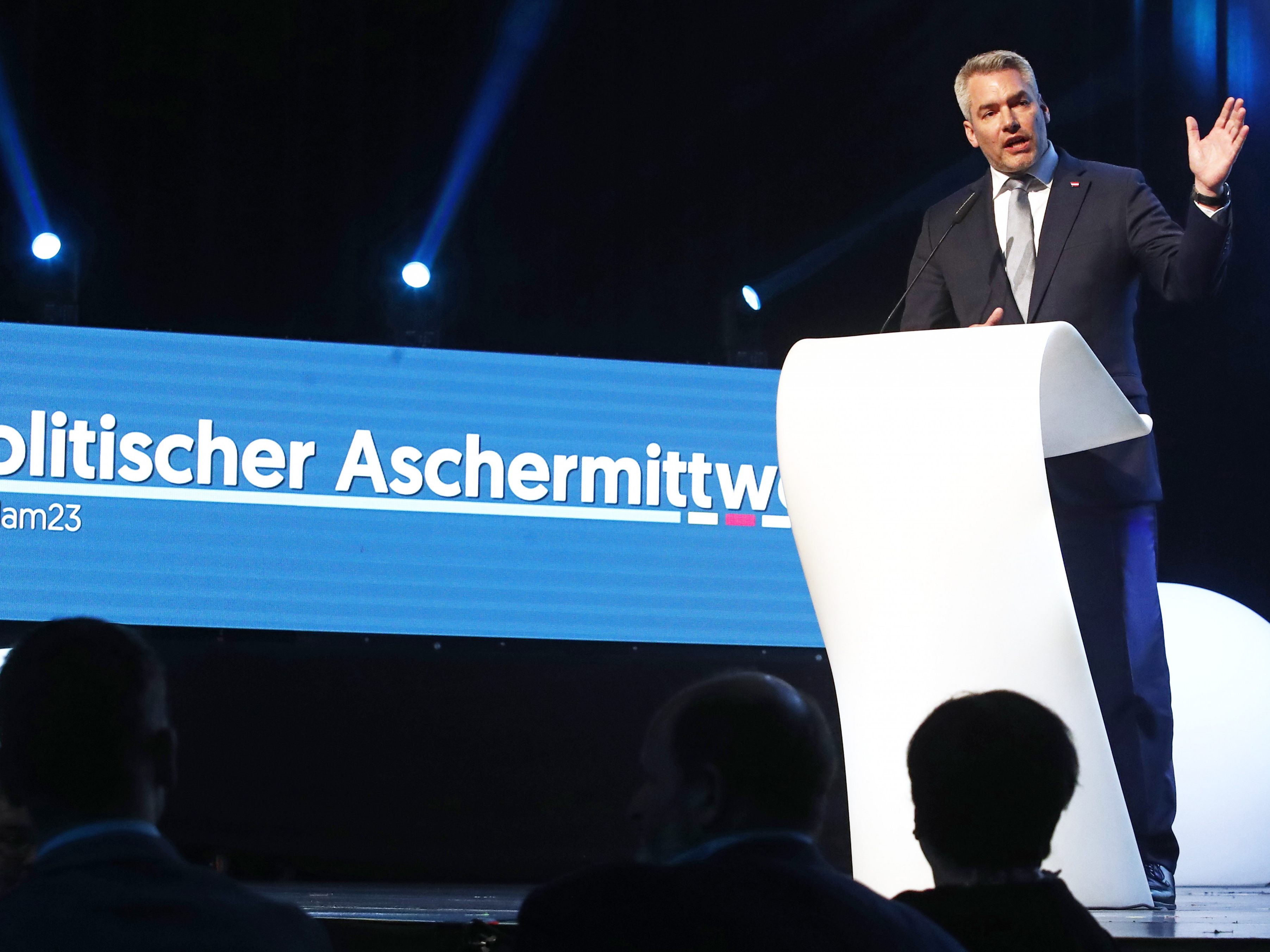 Kanzler Nehammer war Gastredner beim politischen Aschermittwoch der ÖVP in Klagenfurt. Kanzler Nehammer war Gastredner beim politischen Aschermittwoch der ÖVP in Klagenfurt.