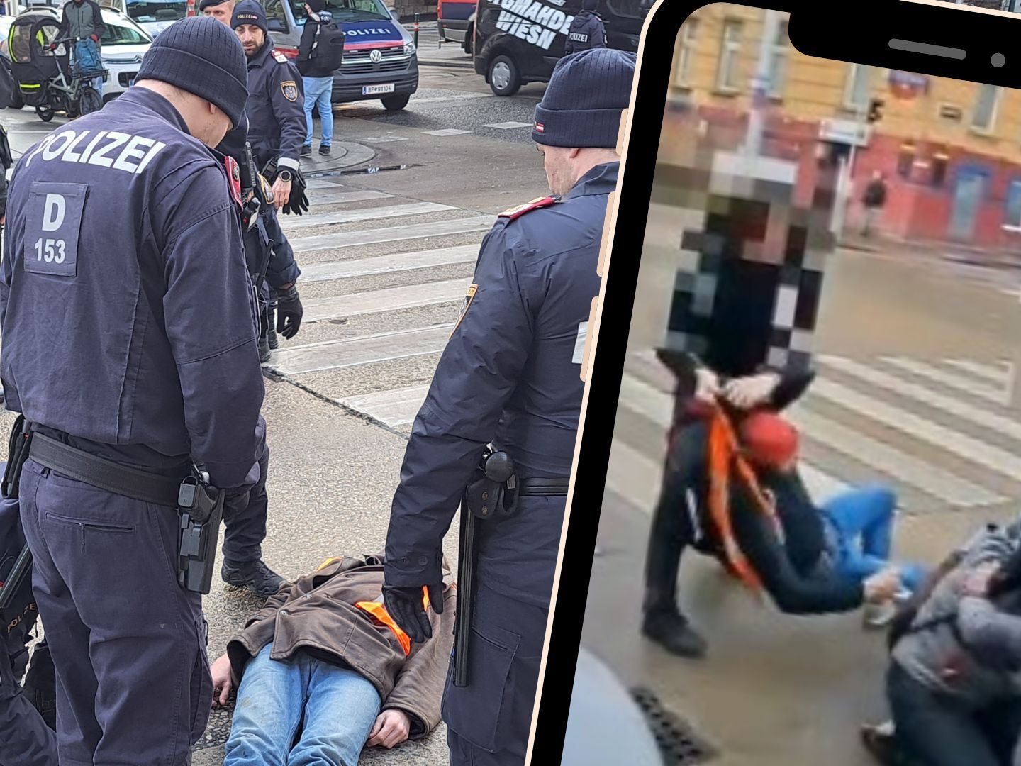 Verkehrsteilnehmer attackierte Klima-Aktivist am Wiener Gürtel. Verkehrsteilnehmer attackierte Klima-Aktivist am Wiener Gürtel.
