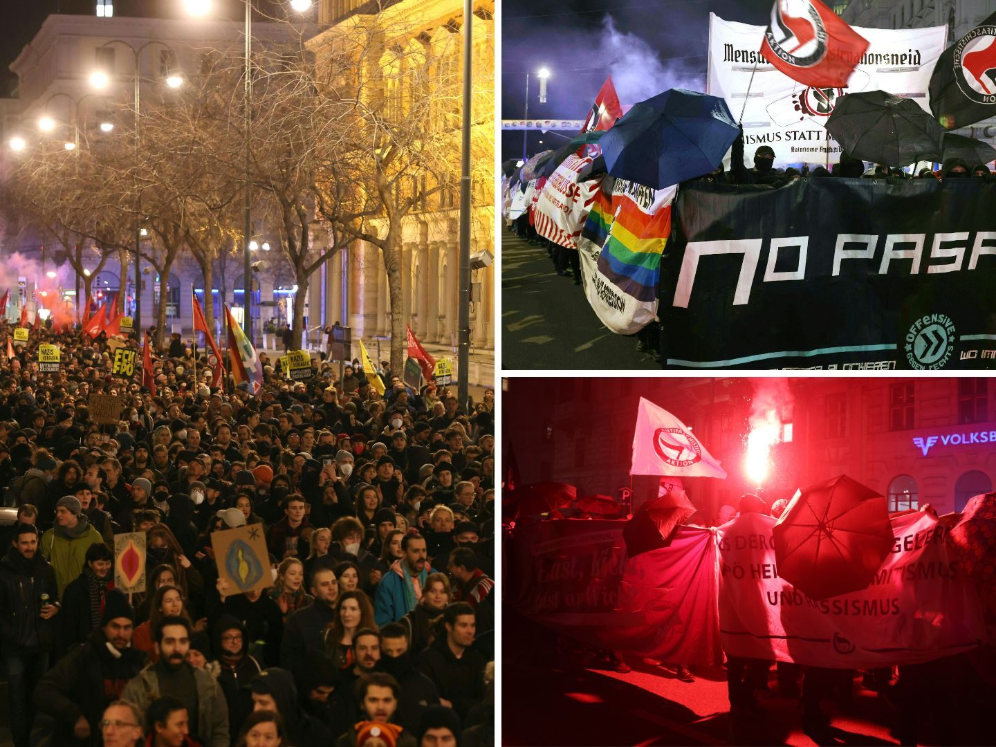 Laut Polizei nahmen rund 2.000 Personen an der Demo gegen den Akademikerball teil. Laut Polizei nahmen rund 2.000 Personen an der Demo gegen den Akademikerball teil.