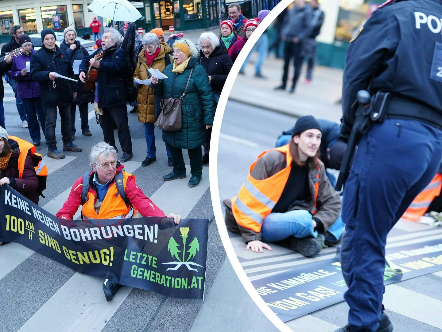 Klimaaktivisten der "Letzen Generation" blockierten den Wiener Frühverkehr.