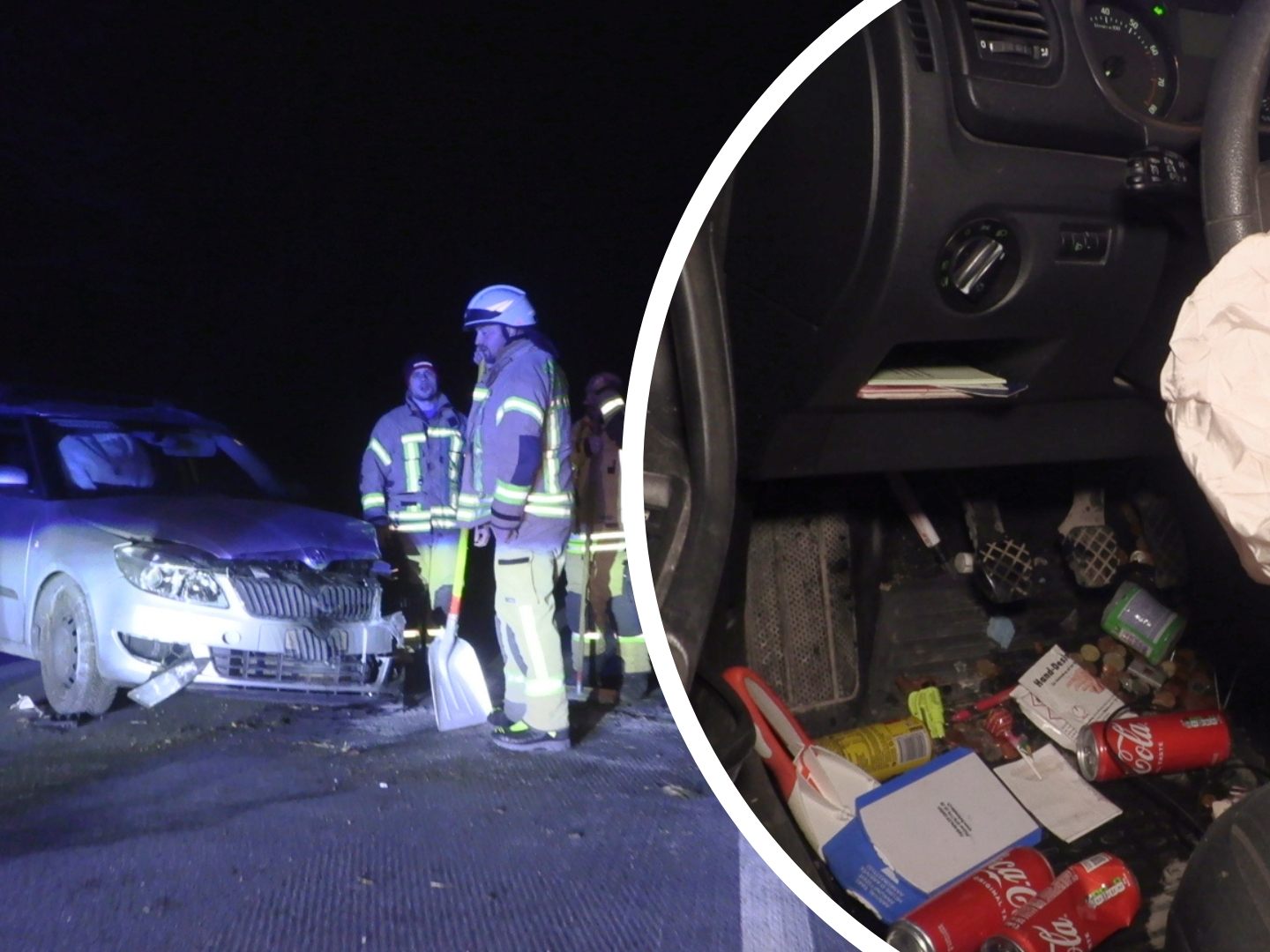 Pkw prallt gegen Leitplanke