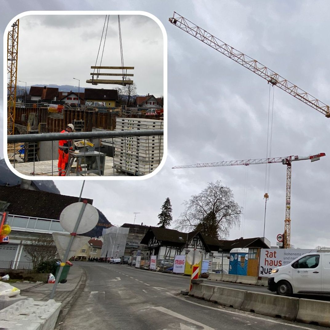 Die Arbeiten am neuen Rathausquartier gehen voran.