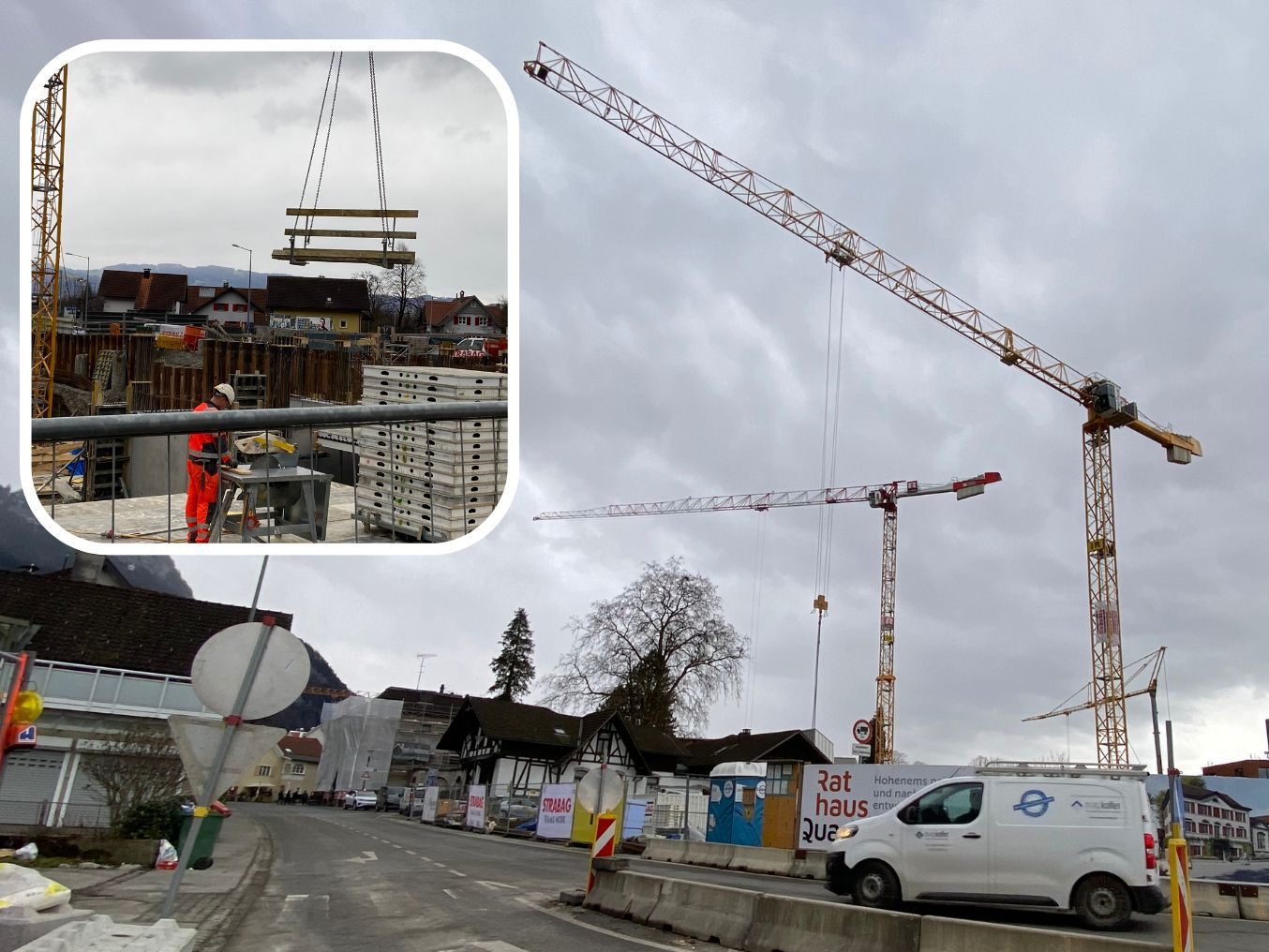 Die Arbeiten am neuen Rathausquartier gehen voran.