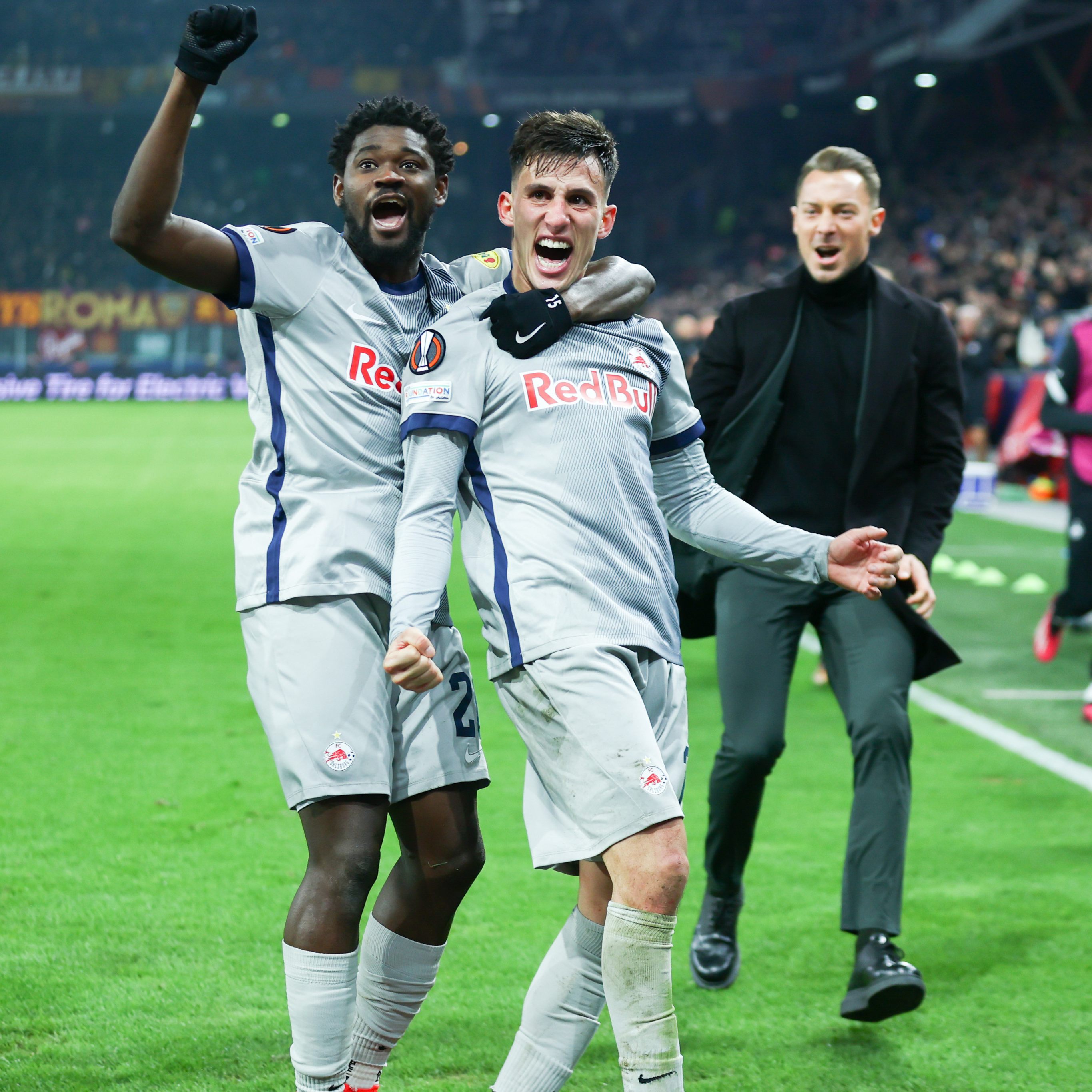 Die Salzburger jubelten spät über den Sieg gegen die AS Roma.