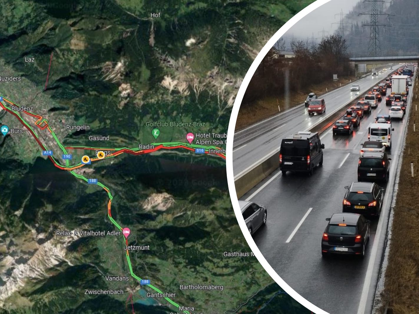 In und umBludenz ging am Samstagmorgen nur mehr wenig vorwärts. In und umBludenz ging am Samstagmorgen nur mehr wenig vorwärts.