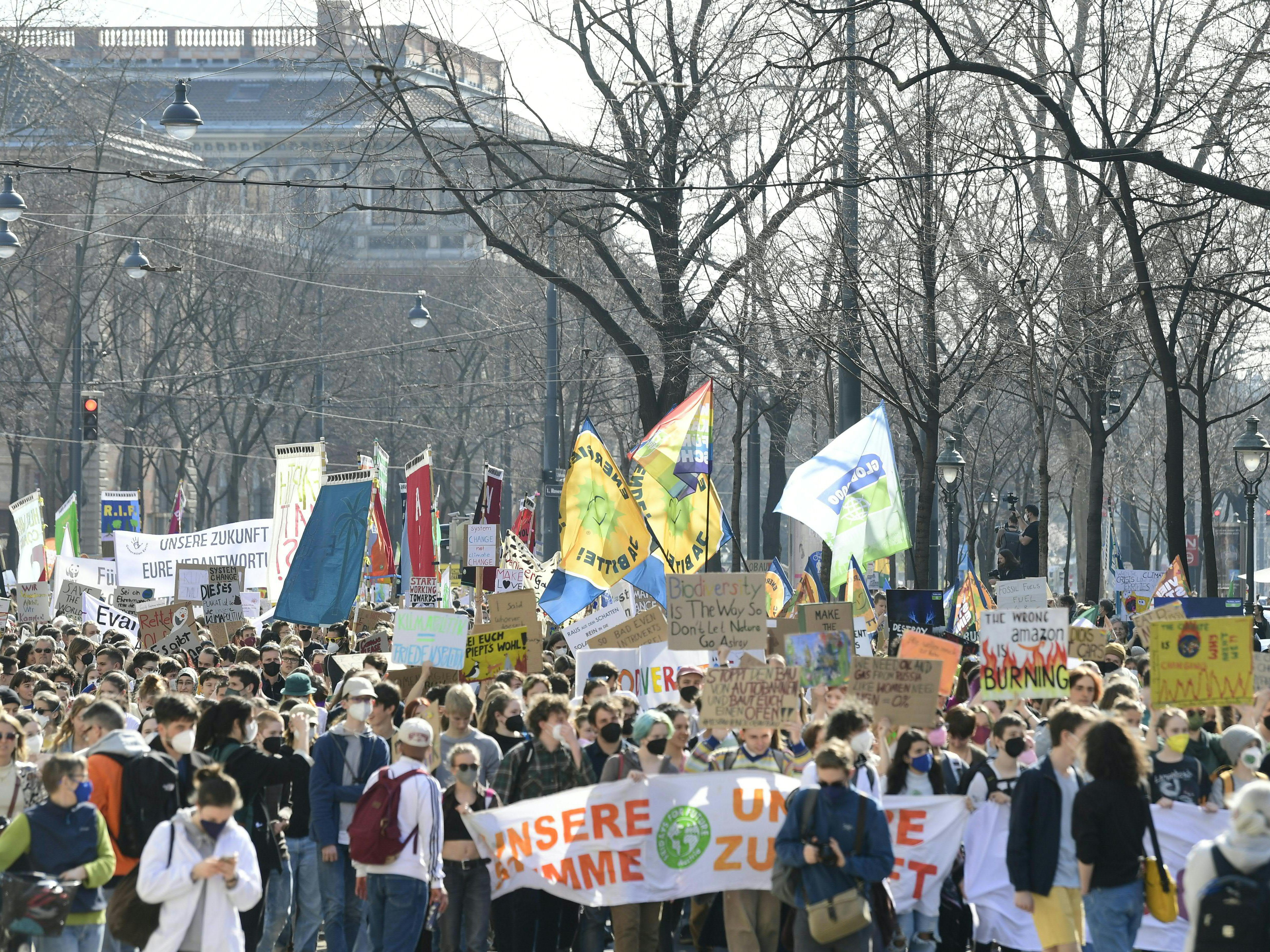 Eine Demonstration in Wien im Vorjahr im Rahmen eines Klimastreiks. Eine Demonstration in Wien im Vorjahr im Rahmen eines Klimastreiks.