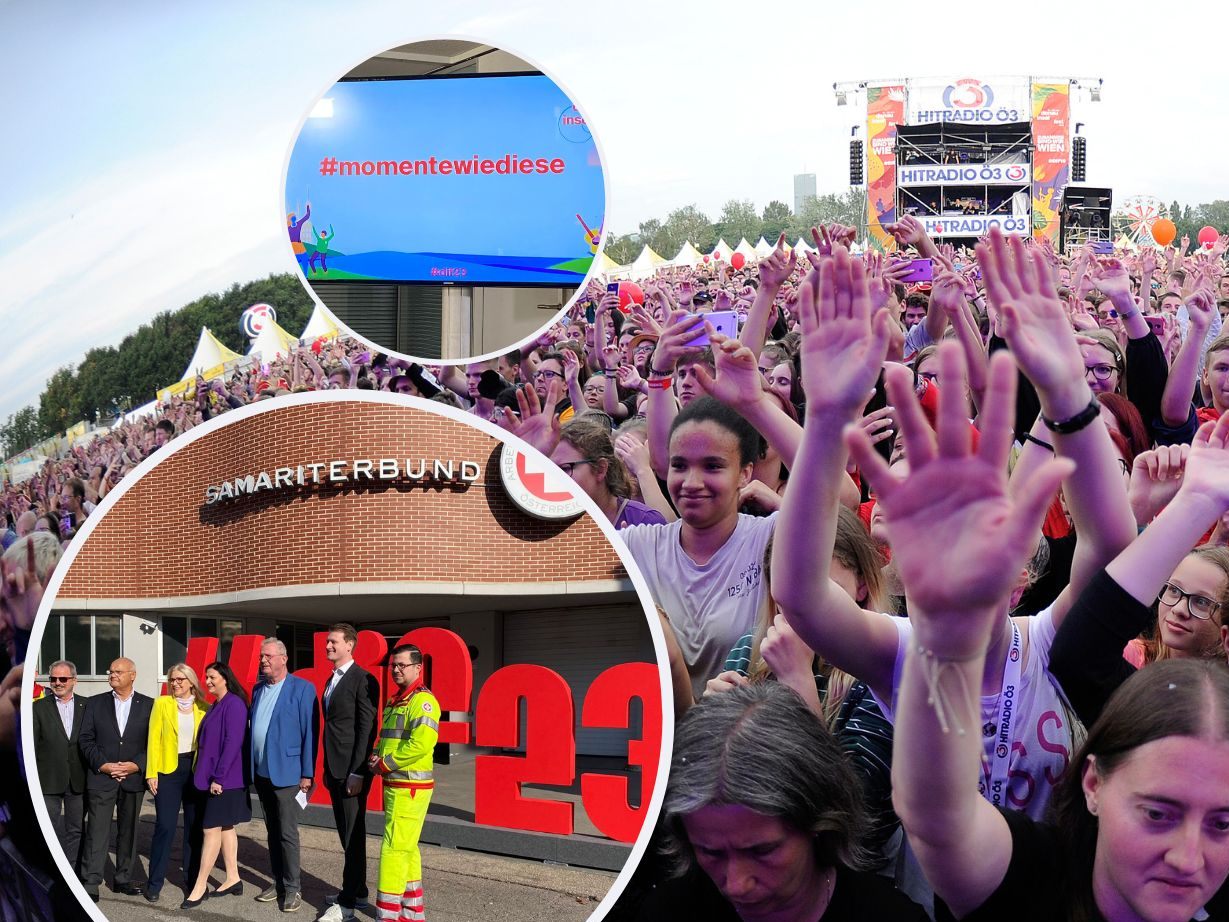 Das Motto des 40. Wiener Donauinselfests lautet #momentewiediese". Das Motto des 40. Wiener Donauinselfests lautet #momentewiediese".