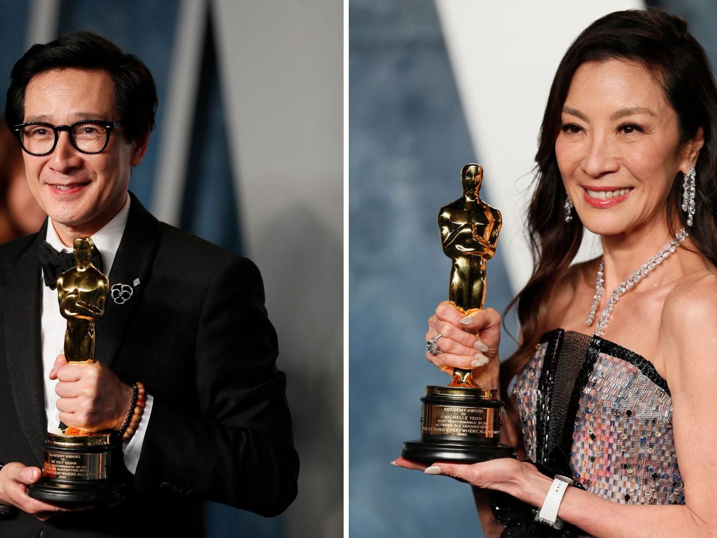 Die Oscar-Gewinner Ke Huy Quan und Michaelle Yeoh. Die Oscar-Gewinner Ke Huy Quan und Michaelle Yeoh.