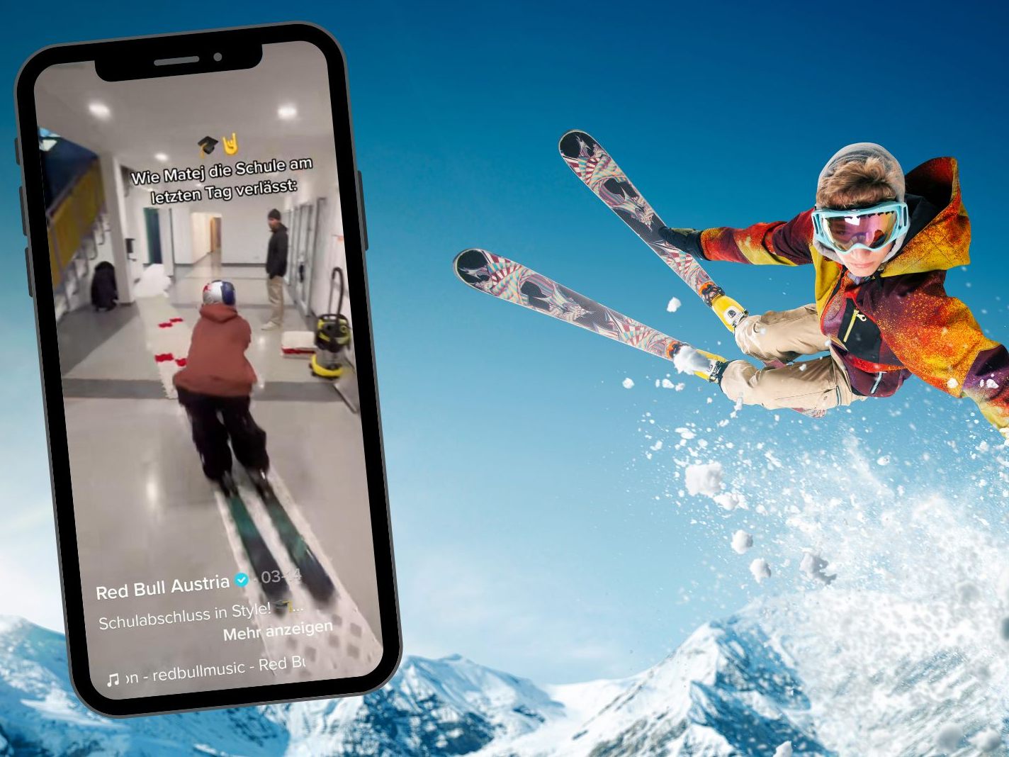 Einen eleganten Abgang in die Ferien zeigt Red Bull Austria auf TikTok.
