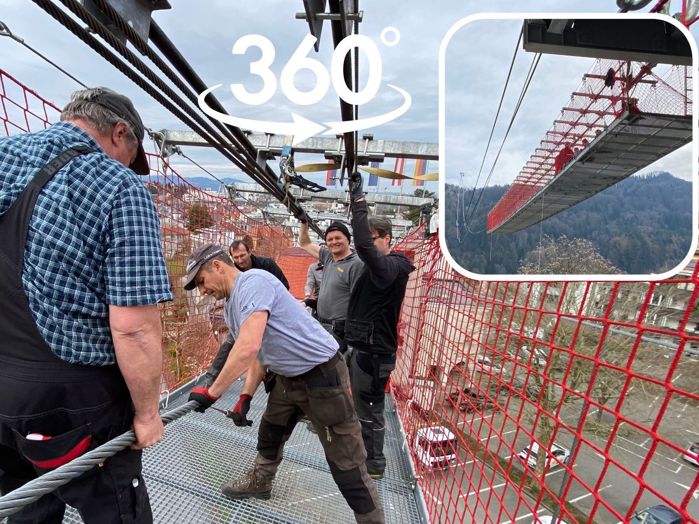 In einer speziellen Spleiß-Brücke werden Arbeiten durchgeführt. In einer speziellen Spleiß-Brücke werden Arbeiten durchgeführt.