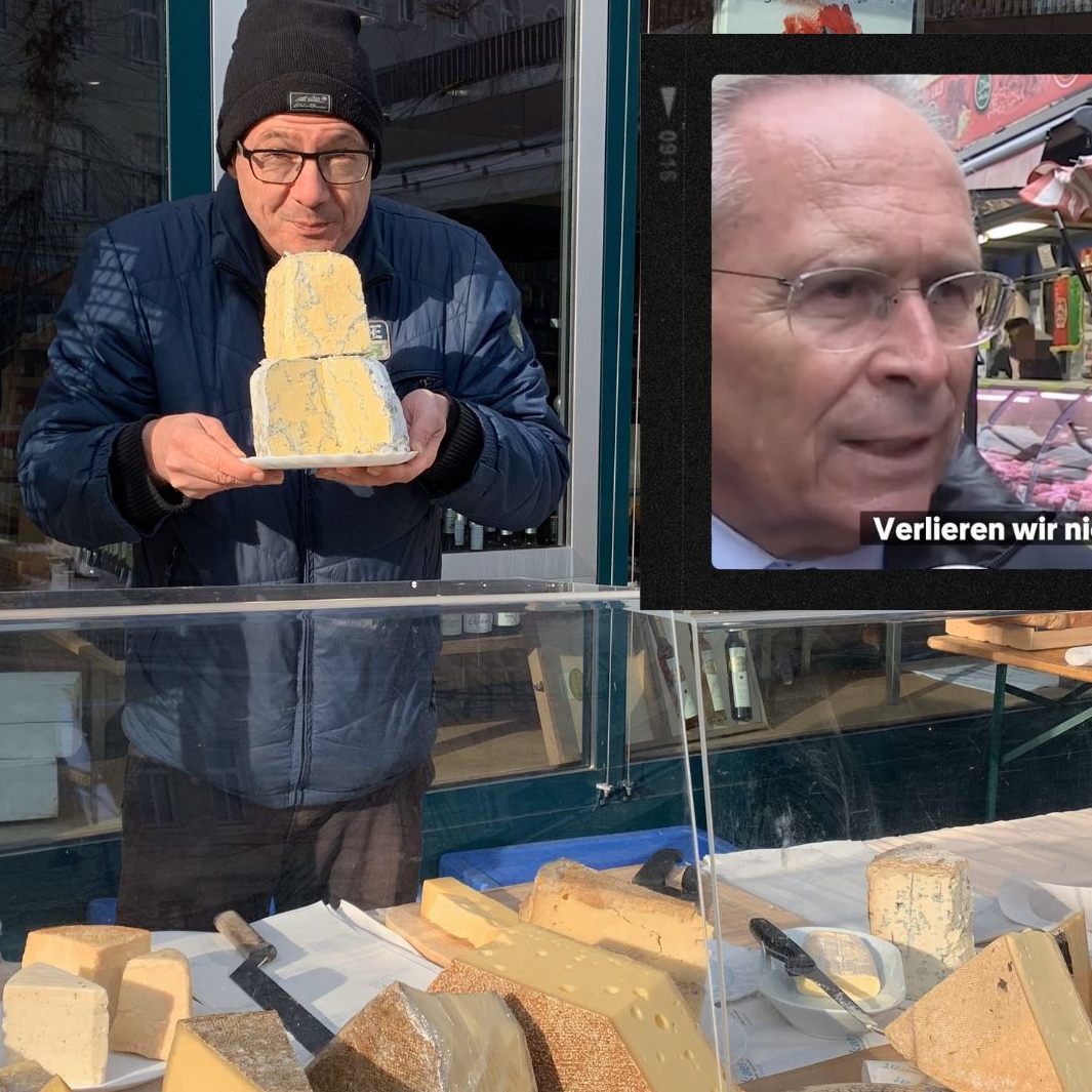 Stephan Gruber betreibt am Brunnenmarkt, der für den Wiener Politiker ein "Sinnbild gescheiterter Integration" darstellt, einen Käsestand mit Vorarlberger Spezialitäten.