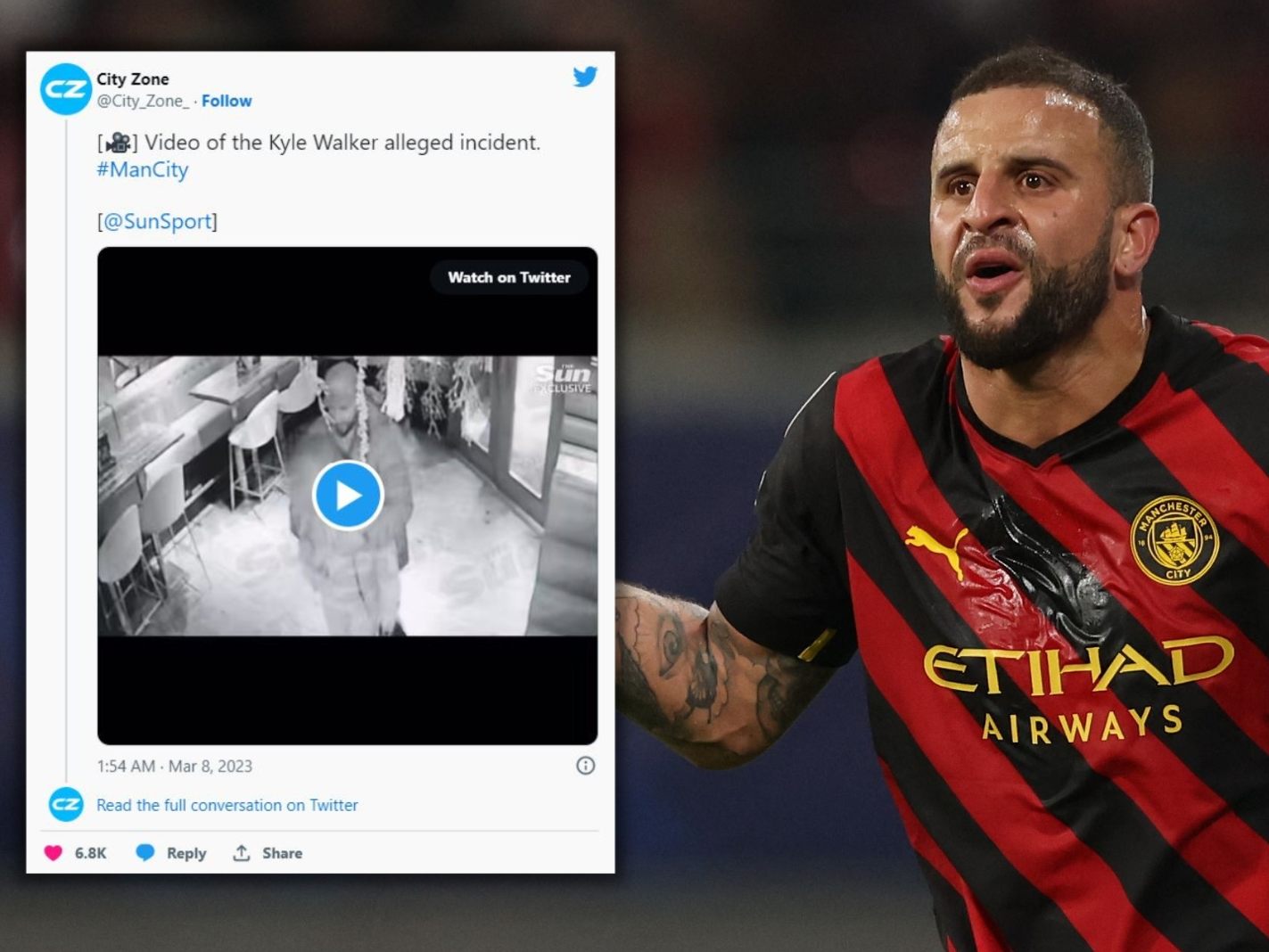Peinlich: Kyle Walker entblößt sich in Bar.
