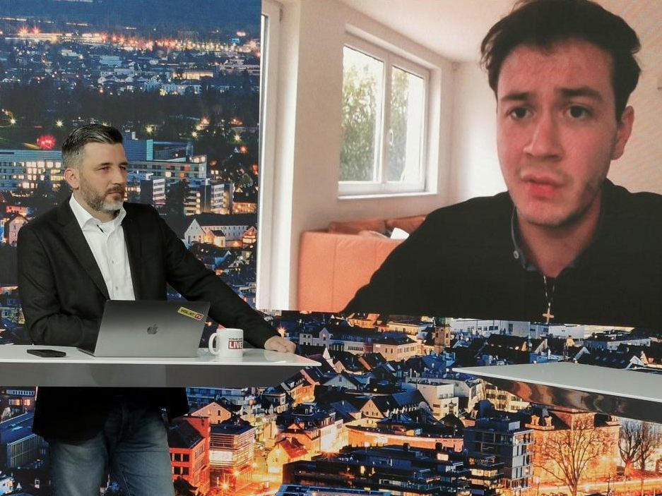Der Bundesjugendvorsitzende Julian Christian war am Dienstag per Video zu "Vorarlberg LIVE" zugeschalten.