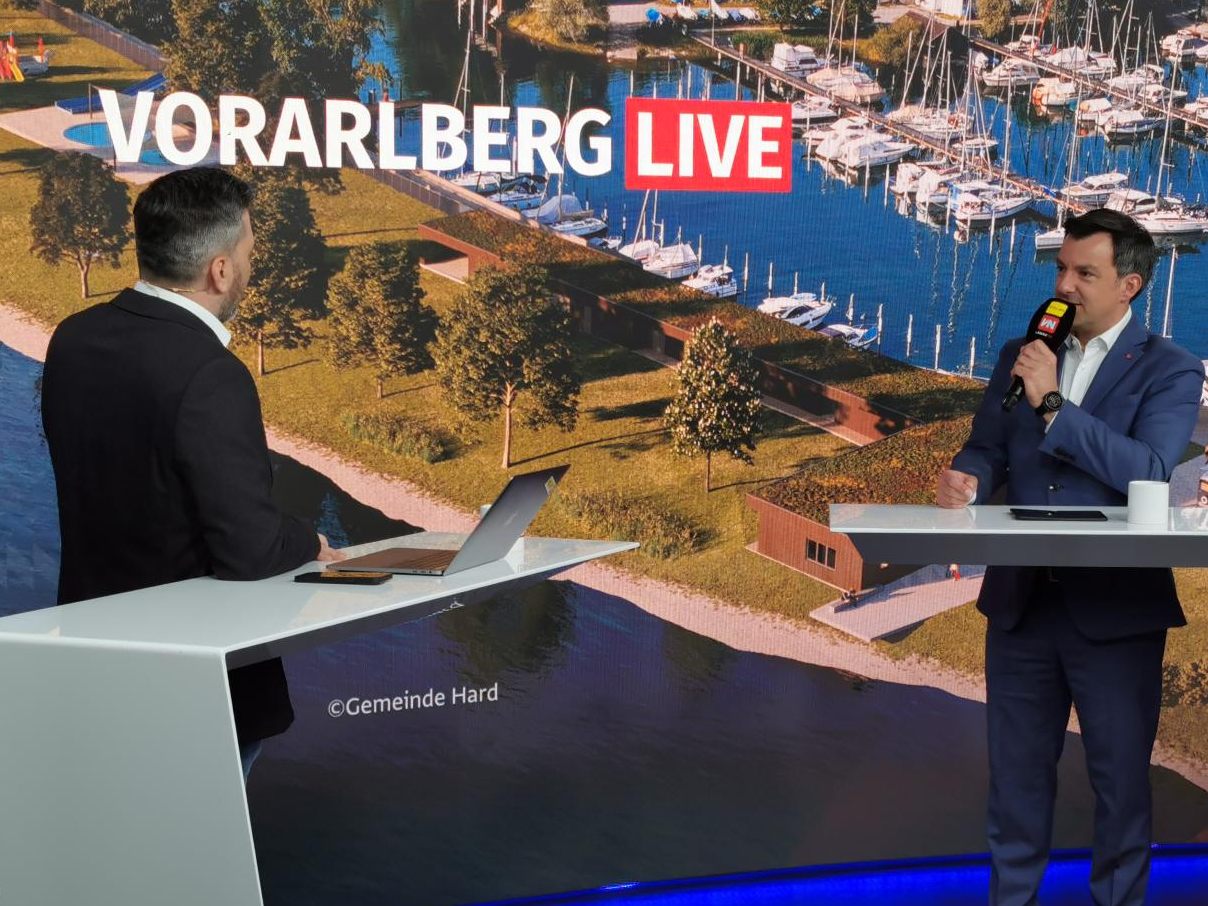 Der Harder Bürgermeister war am Dienstag zu Gast bei "Vorarlberg LIVE". Der Harder Bürgermeister war am Dienstag zu Gast bei "Vorarlberg LIVE".