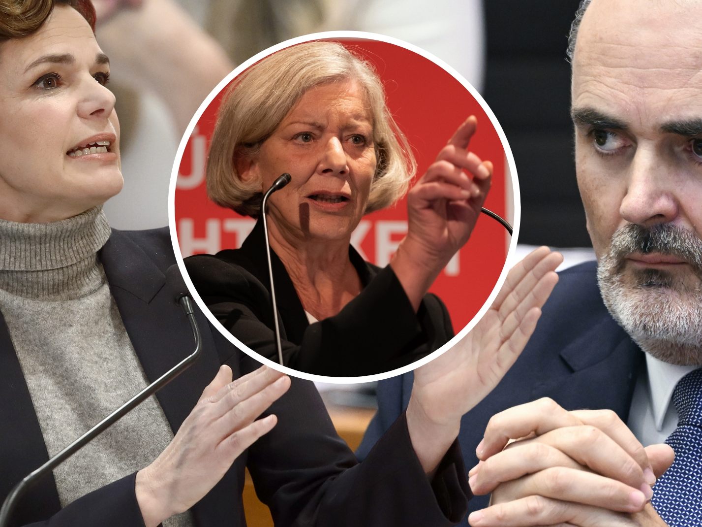 Die Vorarlberger SPÖ-Chefin Gabriele Sprickler-Falschlunger (Mitte) hat mit ihrer Kritik an Hans Peter Doskozil SPÖ-interne Führungsdebatten ordentlich angeheizt.