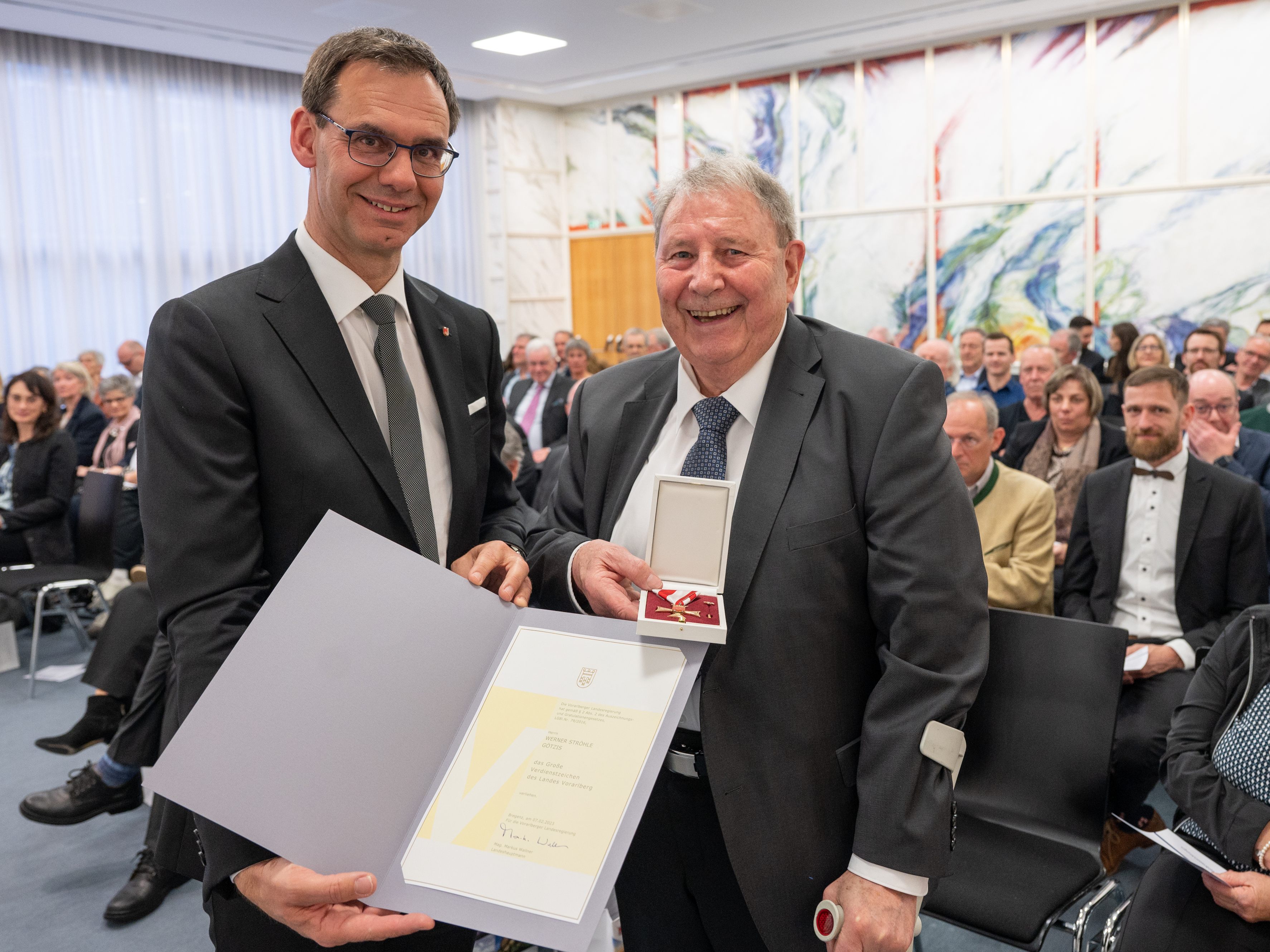 Landeshauptmann Markus Wallner mit Werner Ströhle