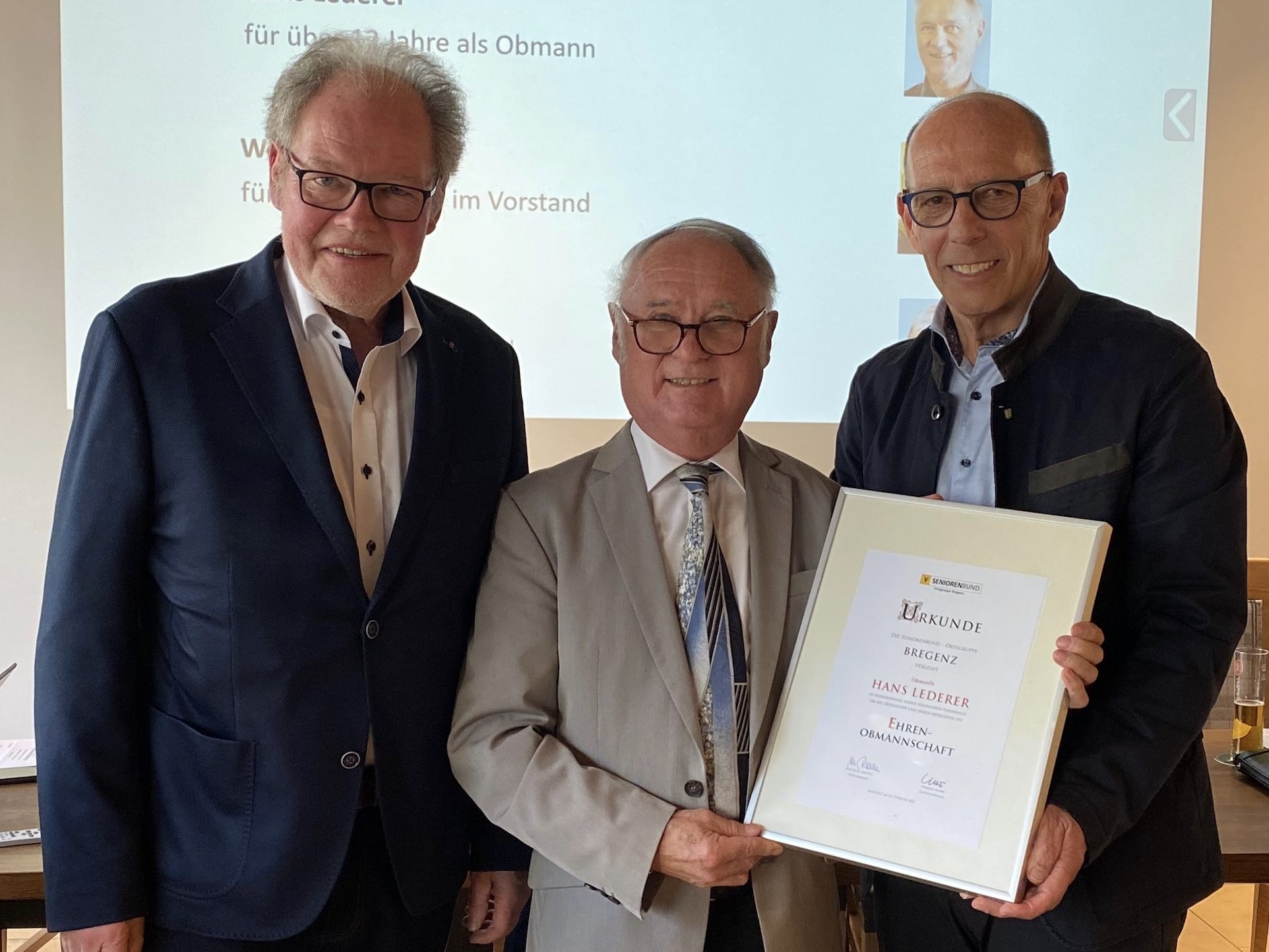 Landesobmann Werner Huber, Hans Lederer, Obmann Michael Rauth. (v. l.) Landesobmann Werner Huber, Hans Lederer, Obmann Michael Rauth. (v. l.)