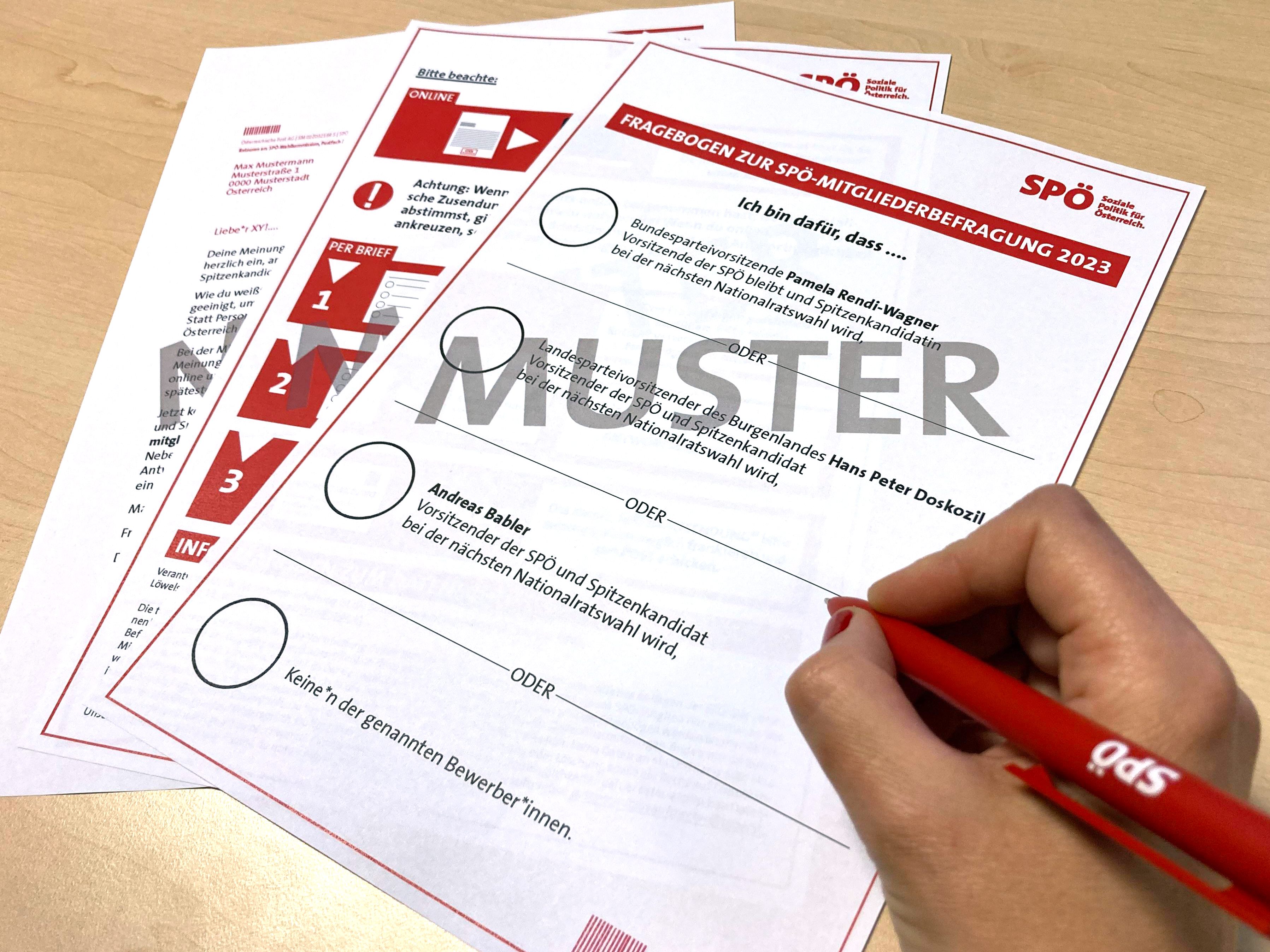 Bei der SPÖ-Mitgliederbefragung gibt es 4 Optionen. Bei der SPÖ-Mitgliederbefragung gibt es 4 Optionen.