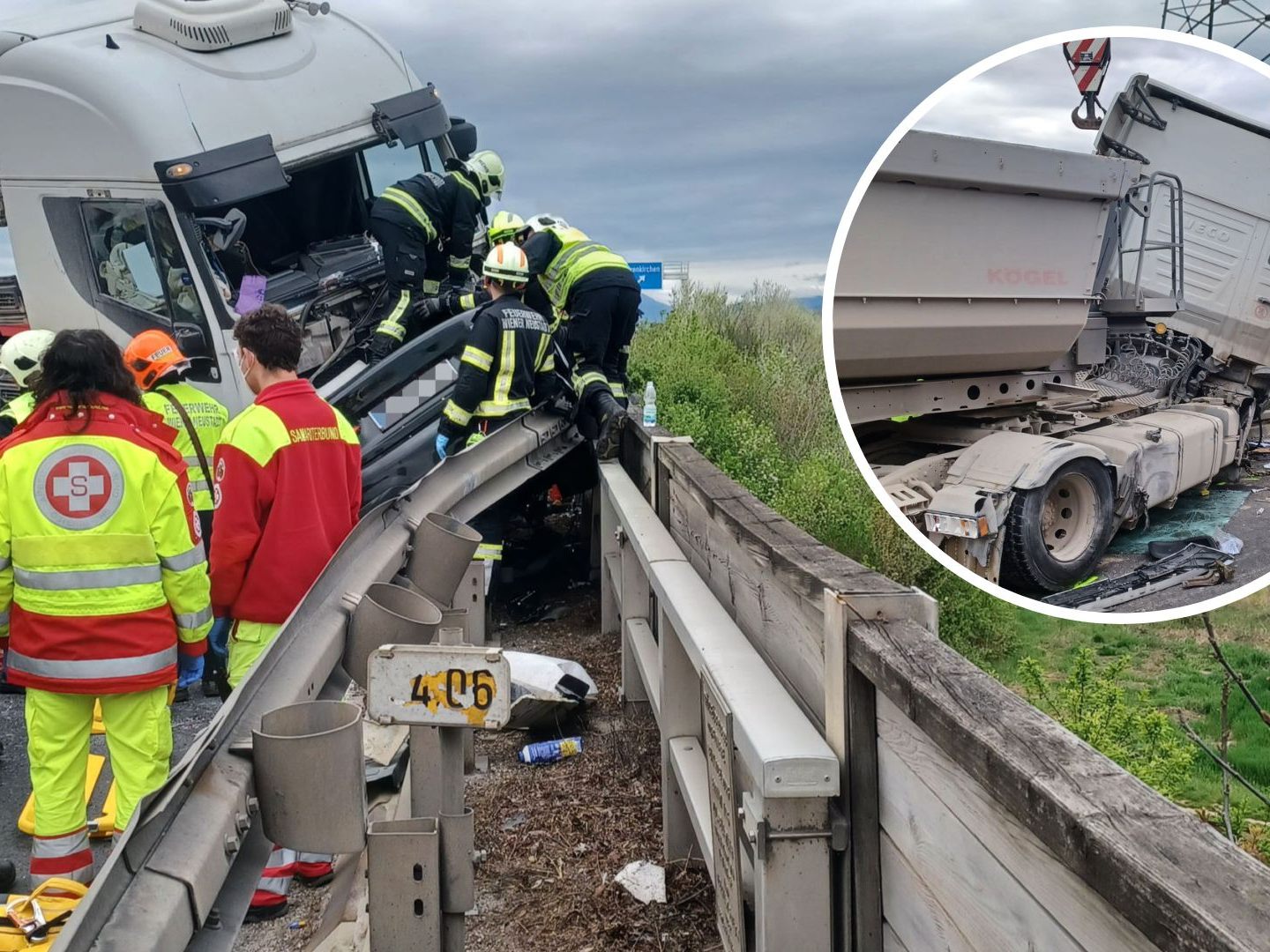 Ein Frontalcrash zwischen einem Lkw und einem Pkw forderte zwei Tote. Ein Frontalcrash zwischen einem Lkw und einem Pkw forderte zwei Tote.