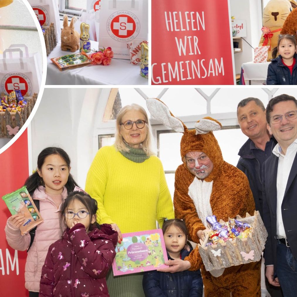 Dank den Sozialmärkten des Samariterbunds Wien, kam der Osterhase auch zu sozial benachteiligten Kindern.