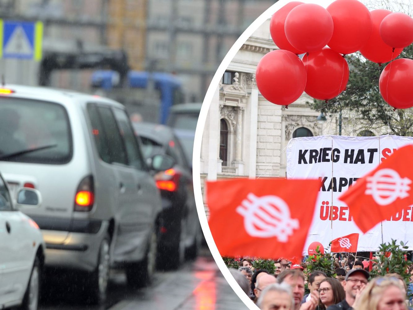 Dank Maiaufmärschen und Demos kommt es am 1. Mai, laut ÖAMTC, in Wien zu Staus und Verzögerungen. Dank Maiaufmärschen und Demos kommt es am 1. Mai, laut ÖAMTC, in Wien zu Staus und Verzögerungen.