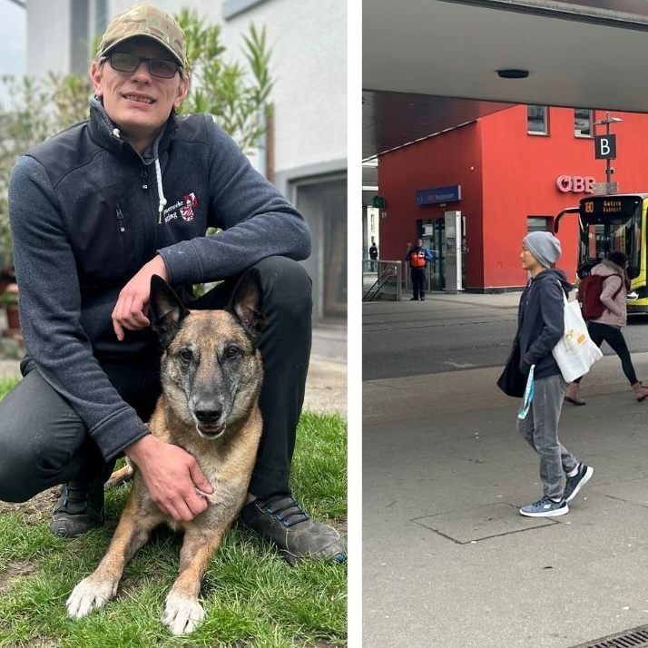 Patrick Höhenreich war mit seinem Diensthund Bruno als Security am Dornbirner Bahnhof im Einsatz.