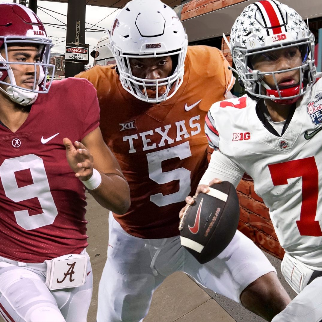 Bryce Young (l.), Bijan Robinson (m.) und C.J. Stroud (r.) gehören zu den Top-Anwärtern für die ersten "Picks" im NHL-Draft 2023.