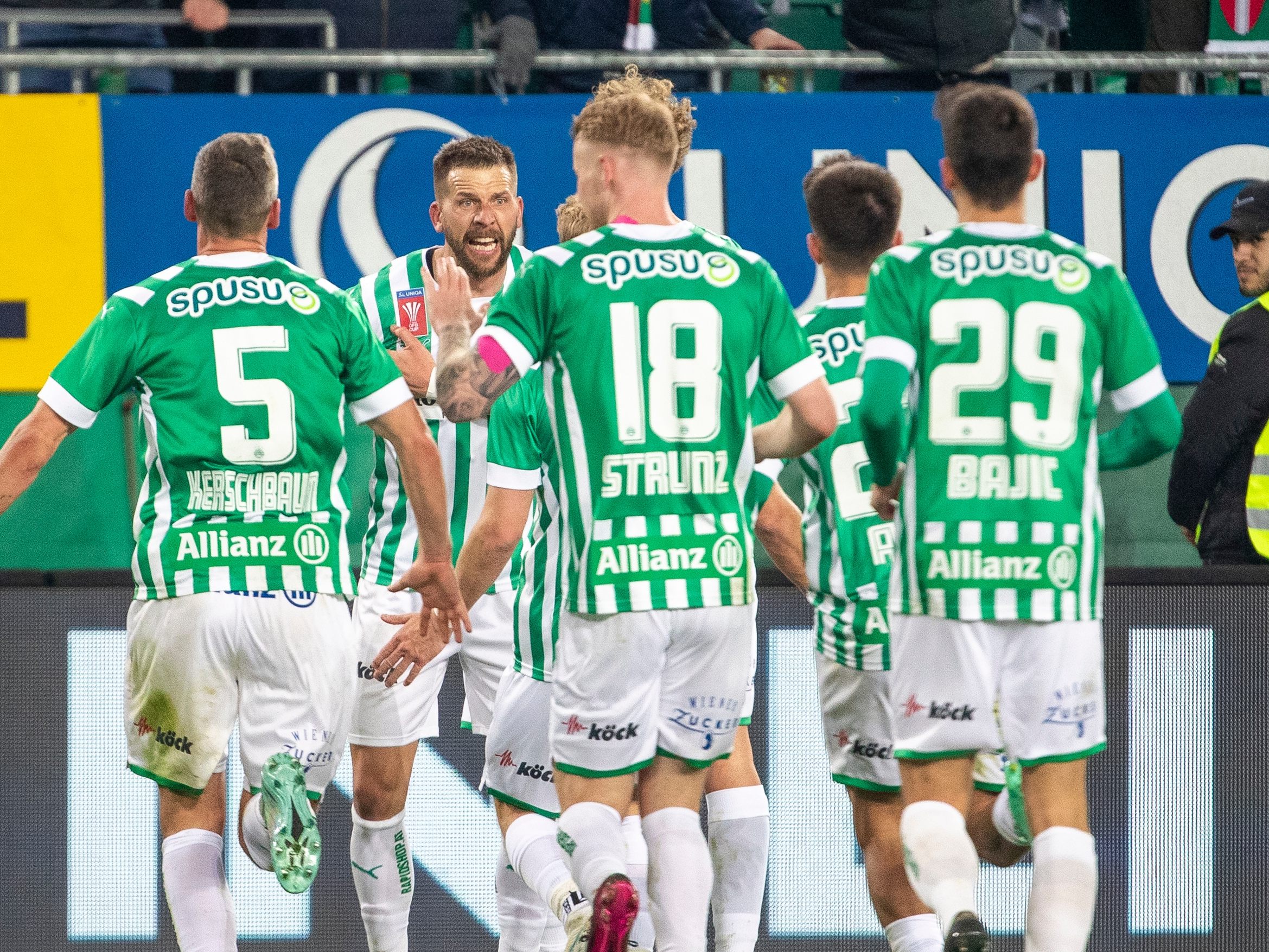 Guido Burgstaller erzielte knapp vor der Pause das 1:0.