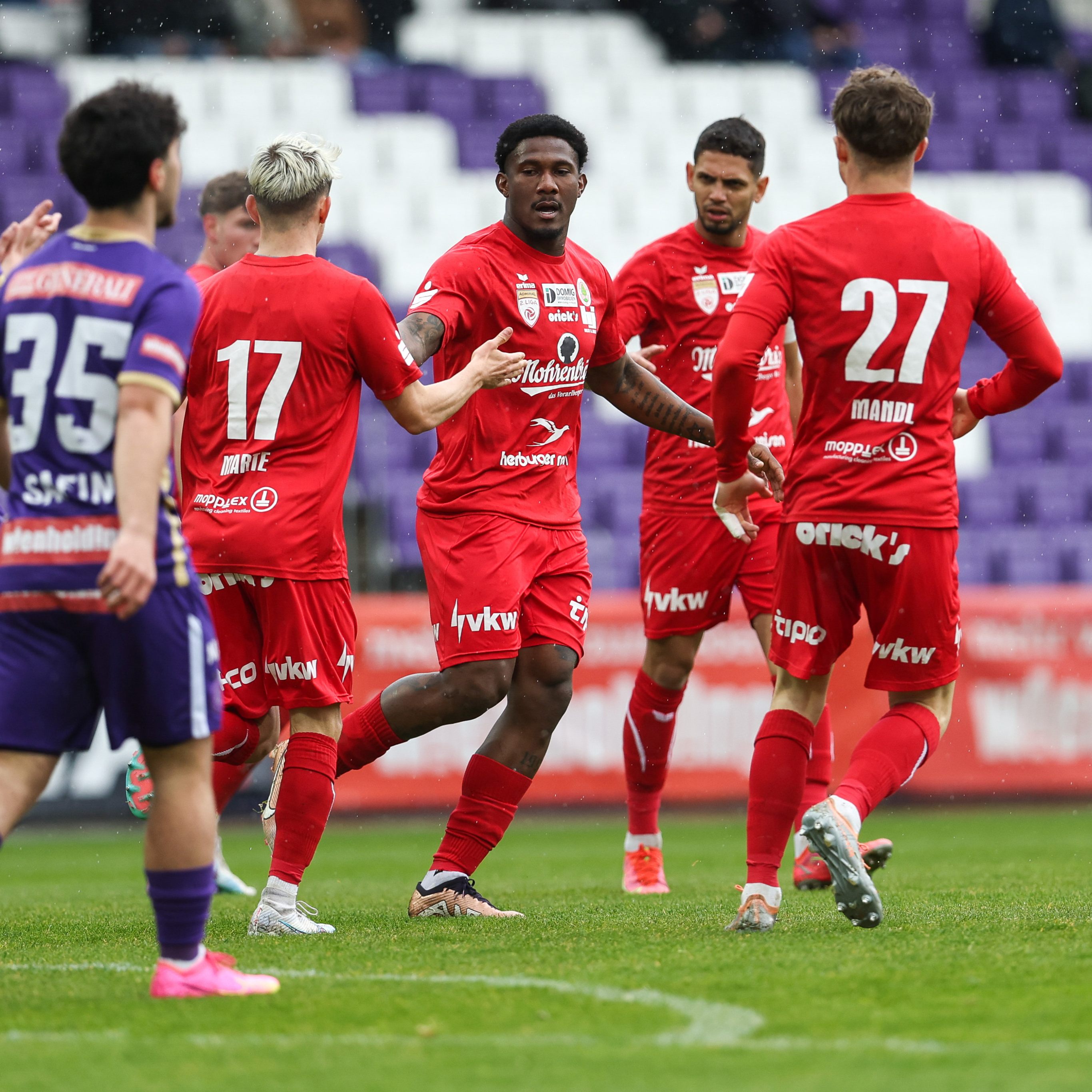 Balotelli (m.) erzielte den ersten Treffer der Dornbirner.