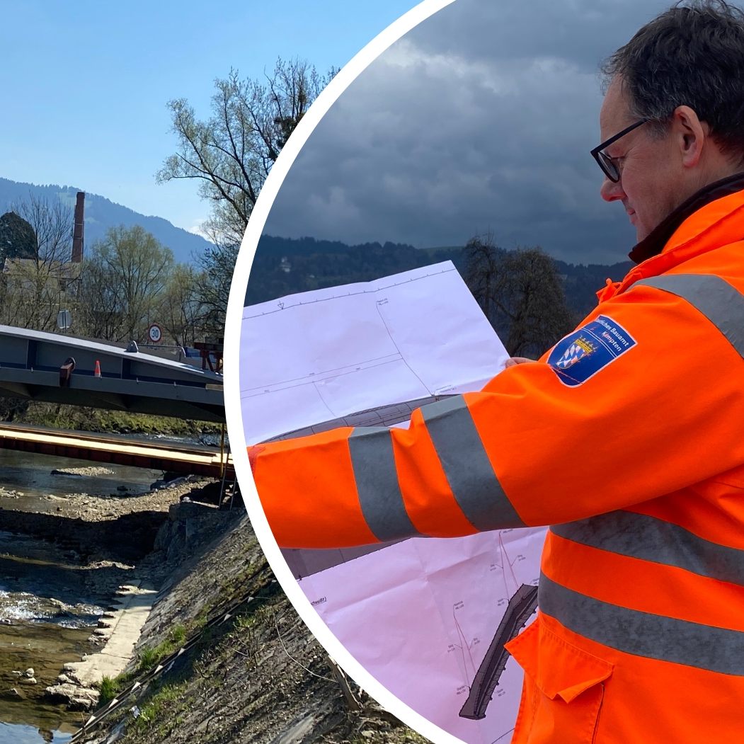 Die Brücke wird erneuert. Erneut gab es Probleme beim Schwertransport.