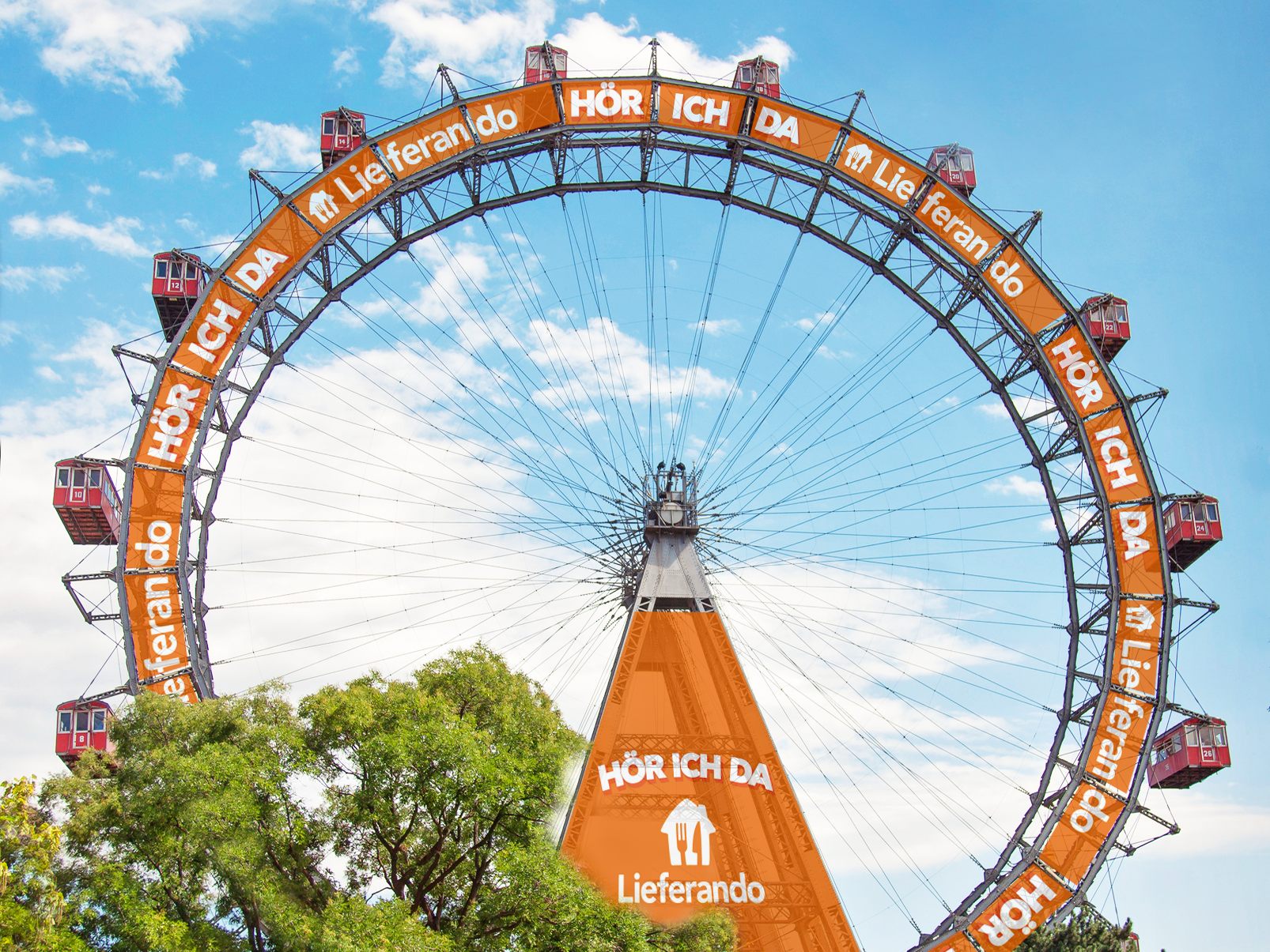 Lieferando bringt euch am 1. Mai ins Wiener Riesenrad. Lieferando bringt euch am 1. Mai ins Wiener Riesenrad.