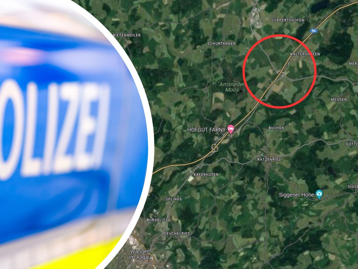 Der führerscheinlose 22-Jährige konnte erst durch einen Unfall nahe der Anschlussstelle Kißlegg gestoppt werden. Der führerscheinlose 22-Jährige konnte erst durch einen Unfall nahe der Anschlussstelle Kißlegg gestoppt werden.