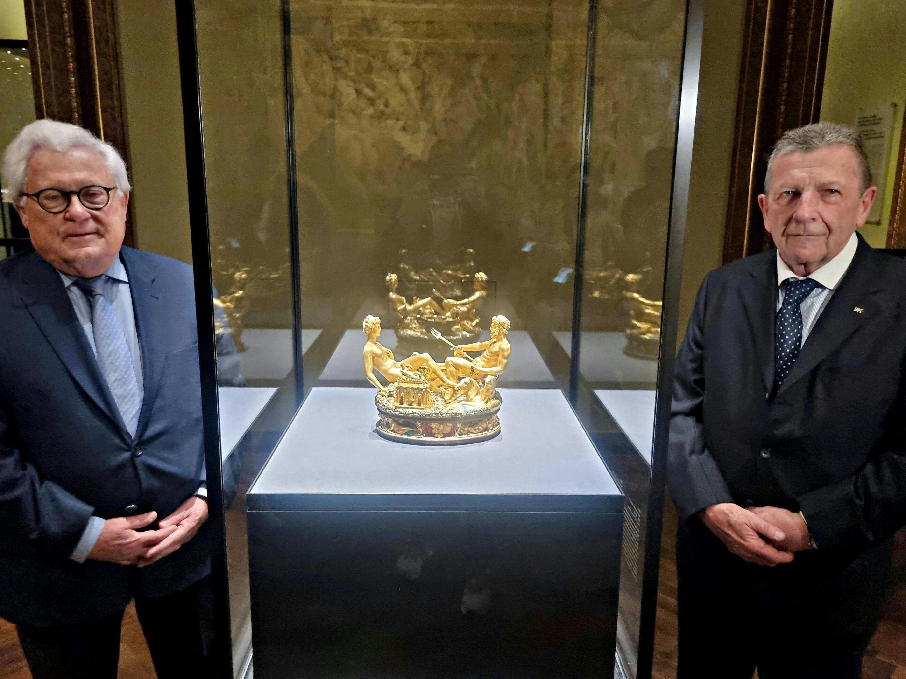 Ex-KHM-Direktor Wilfried Seipel und Hofrat Ernst Geiger erinnern sich an den Diebstahl der Saliera vor 20 Jahren.