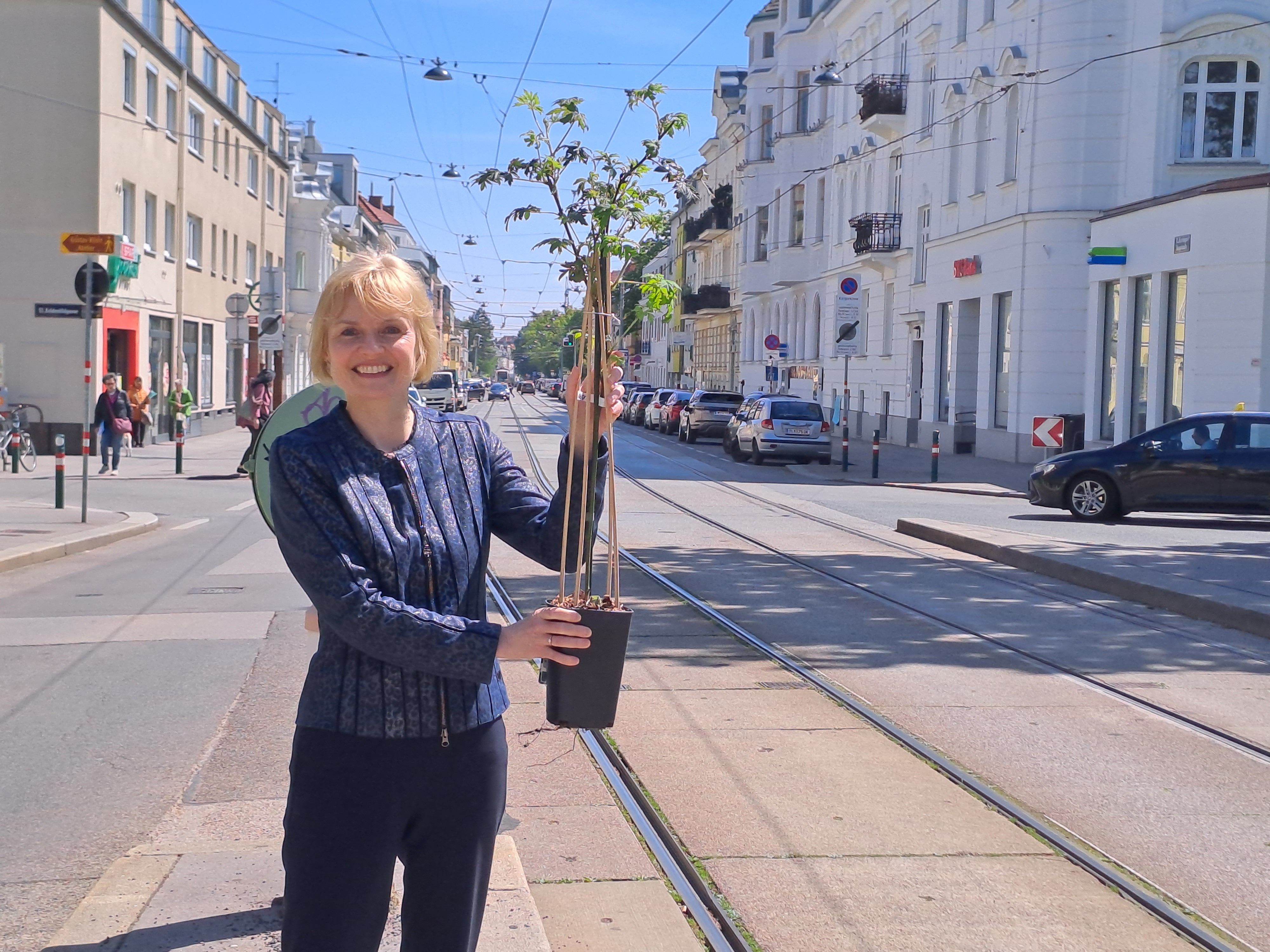 Silke Kobald treibt die Erweiterung der Allee in der Hietzinger Hauptstraße in Unter Sankt Veit voran. Silke Kobald treibt die Erweiterung der Allee in der Hietzinger Hauptstraße in Unter Sankt Veit voran.