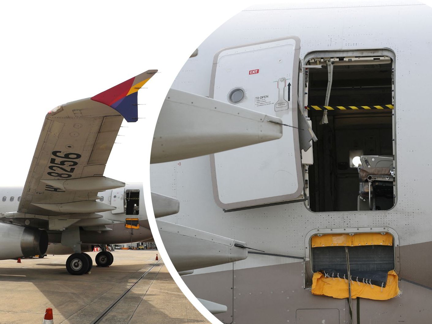 Beim Landeanflug auf Daegu in Südkorea riss ein Fluggast auf 200 Metern Höhe die Notfalltüre des Flugzeuges auf.