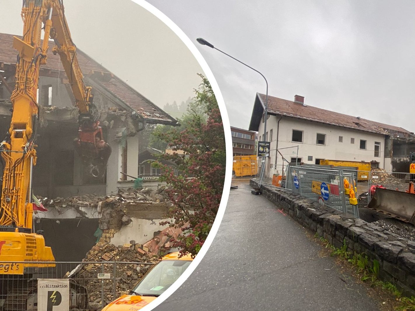 Das alte Postgebäude wird abgerissen. Das alte Postgebäude wird abgerissen.