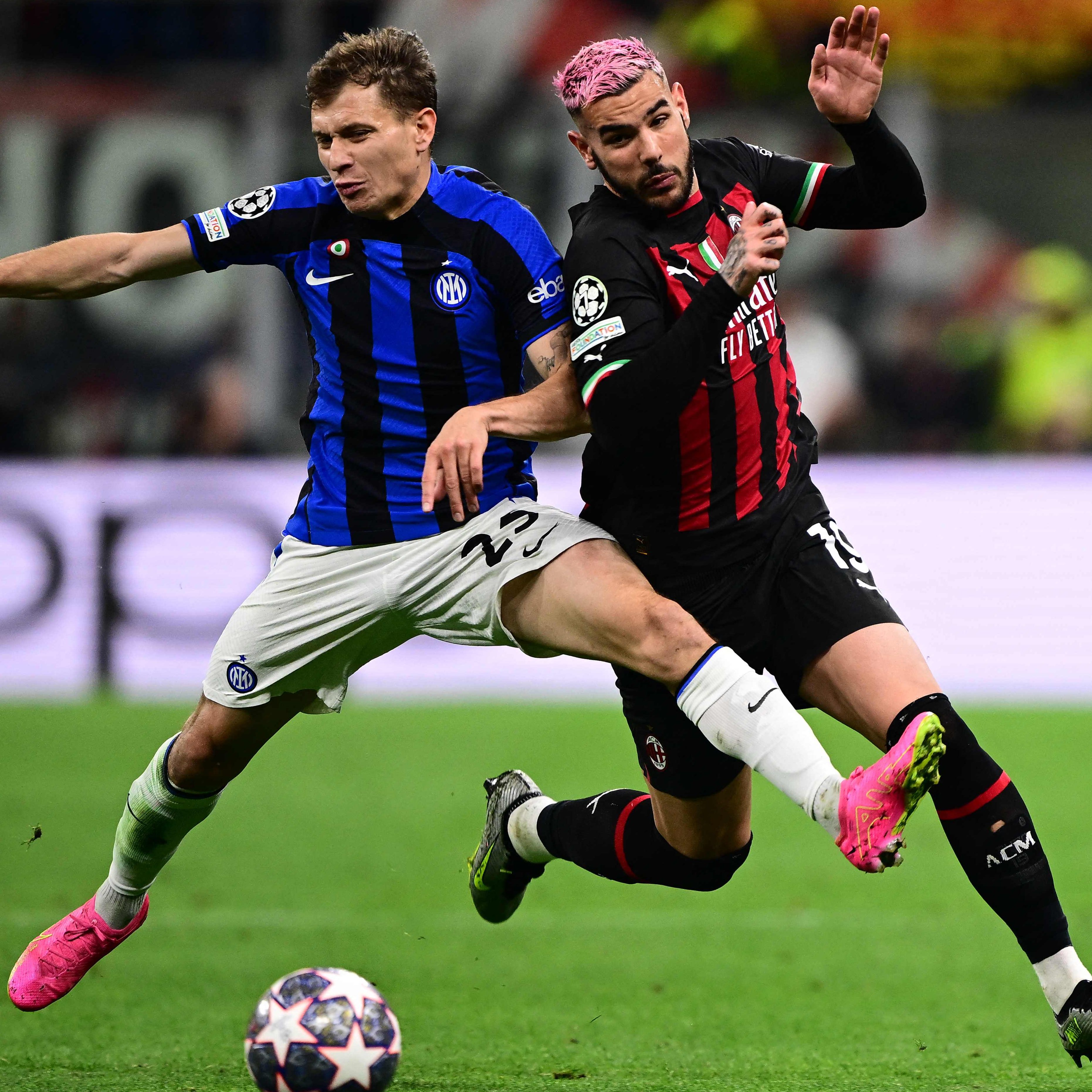 Inter gegen Milan in der Fußball Champions League.