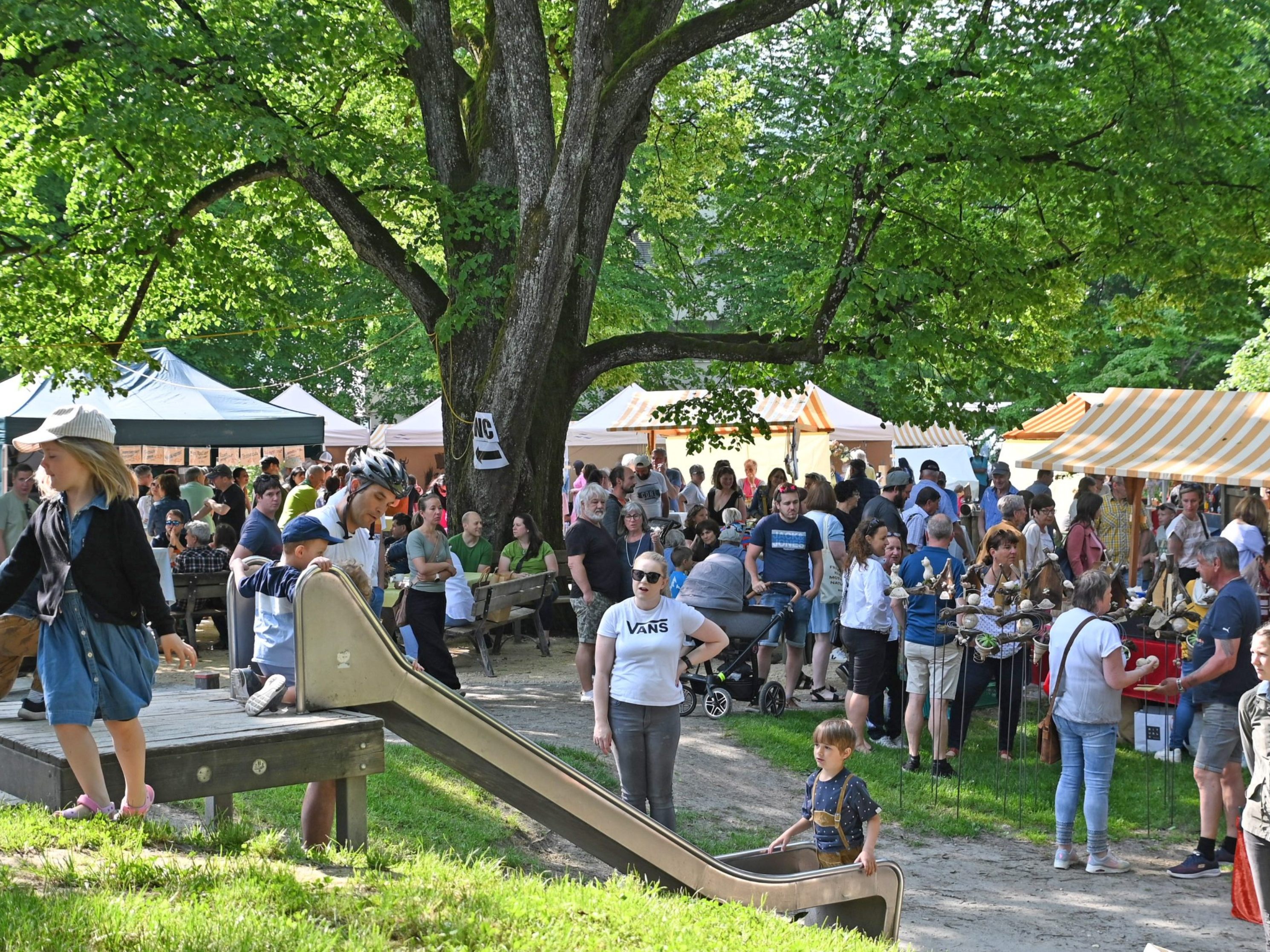 Bei bestem Wetter erfreute sich am Pfingstsonntag der Markt am Altacher Dorfplatz auch in diesem Jahr sehr großer Beliebtheit.