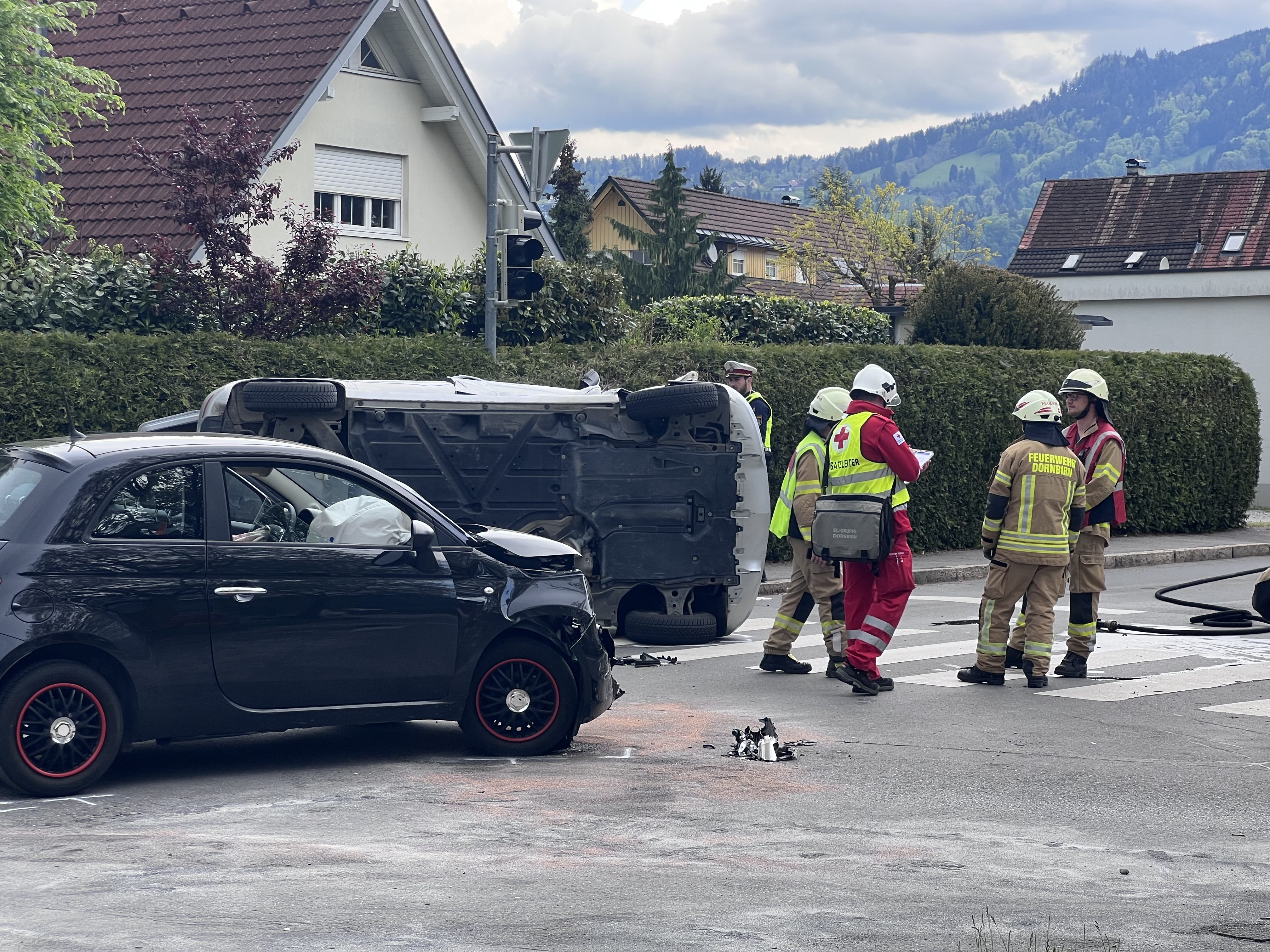 Schwerer Unfall in Dornbirn. Schwerer Unfall in Dornbirn.